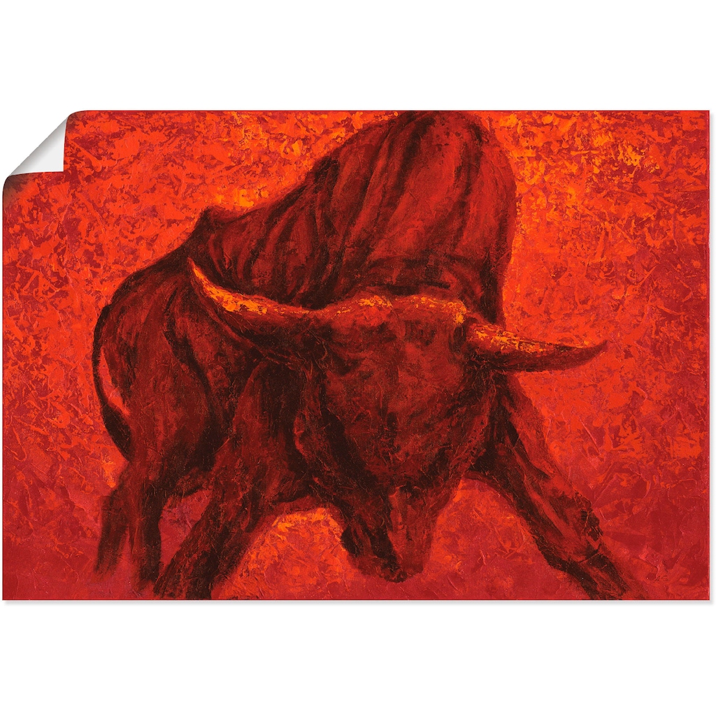 Artland Wandbild »Katalanischer Stier«, Wildtiere, (1 St.)