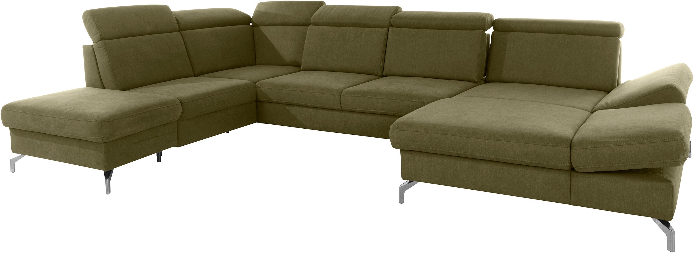 sit&more Wohnlandschaft »Brisbane U-Form«, Fußhöhe 12 cm, inklusive Sitztiefen-, Armteil- und Kopfteilverstellung