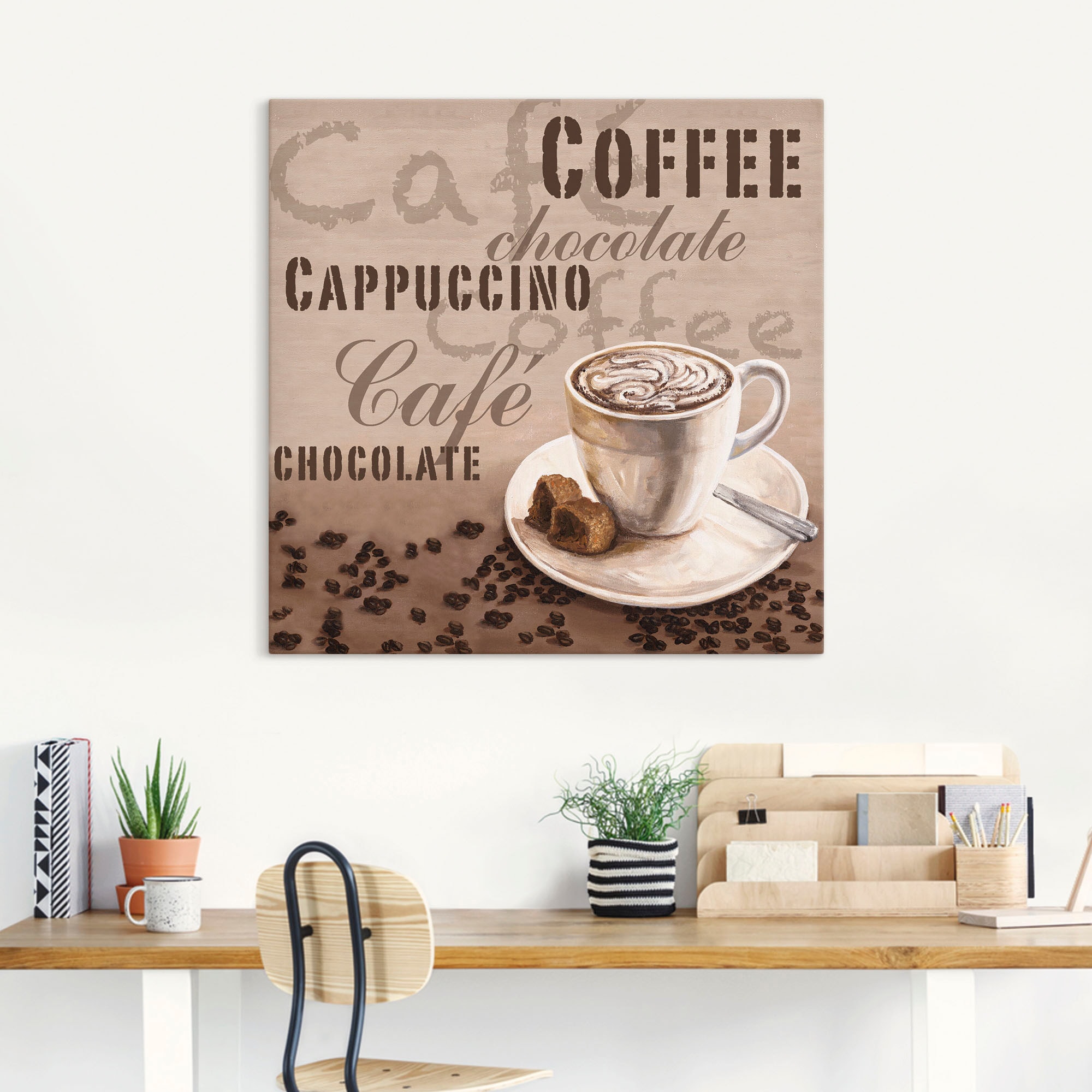 Artland Leinwandbild »Schokolade - Cappucino«, Getränke, (1 St.), auf Keilr günstig online kaufen