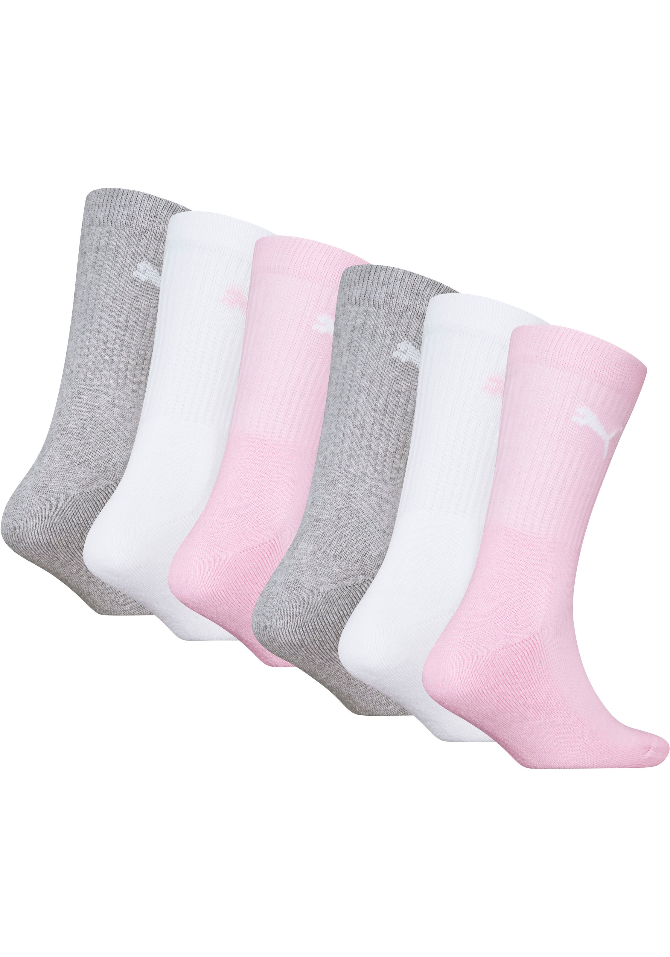 PUMA Socken »PUMA JUNIOR CREW SOCK 6P ECOM« 6 Paar, 6 Stk. tlg. gepolsterte Sohle für zusätzlichen Komfort