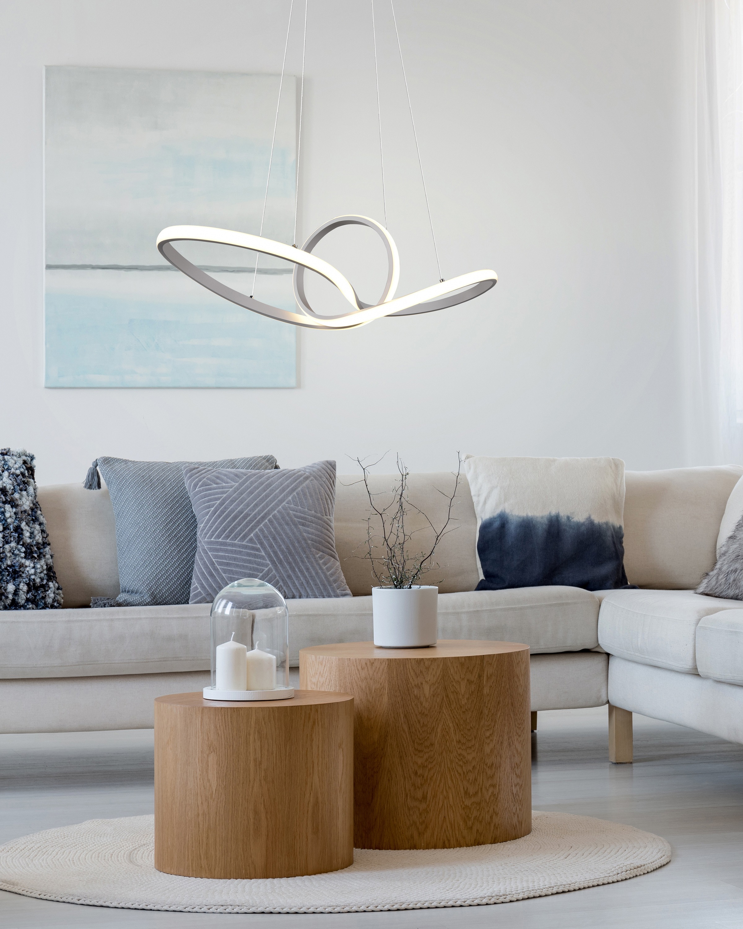 REALITY Leuchten LED Pendelleuchte »SANSA«, 1 flammig, Leuchtmittel LED-Modul | LED fest integriert, über Wandschalter dimmbar, 4000K, 3300 Lm, Abhängung 150cm