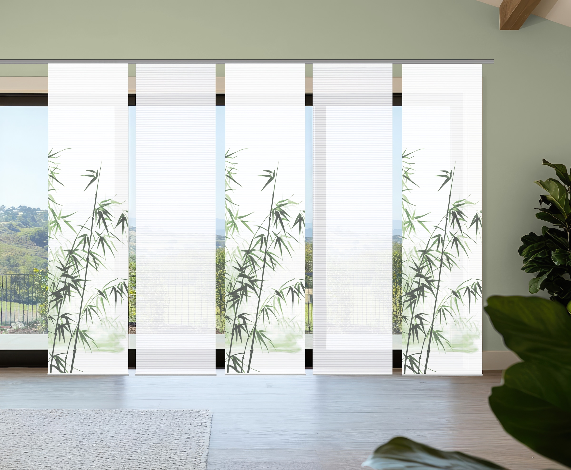 HOME in green Schiebegardine »RUFUS« Paneelwagen 5 Stk. tlg. Bambusoptik, S günstig online kaufen