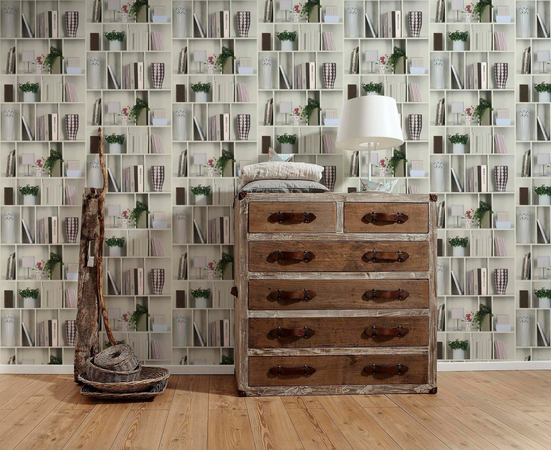 living walls Vliestapete »Authentic Walls«, matt-realistisch-Motiv-urban, GlitzertapeteTapete Barock mit Ornamenten Tapeten Design Kinderzimmer