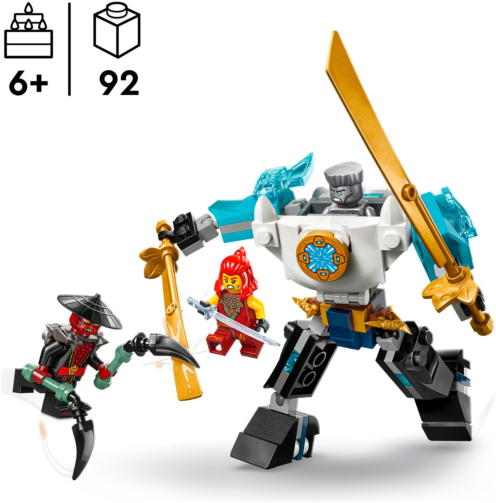 LEGO® Konstruktionsspielsteine »Zanes Action-Mech (71827), LEGO Ninjago«, (92 St.), Made in Europe