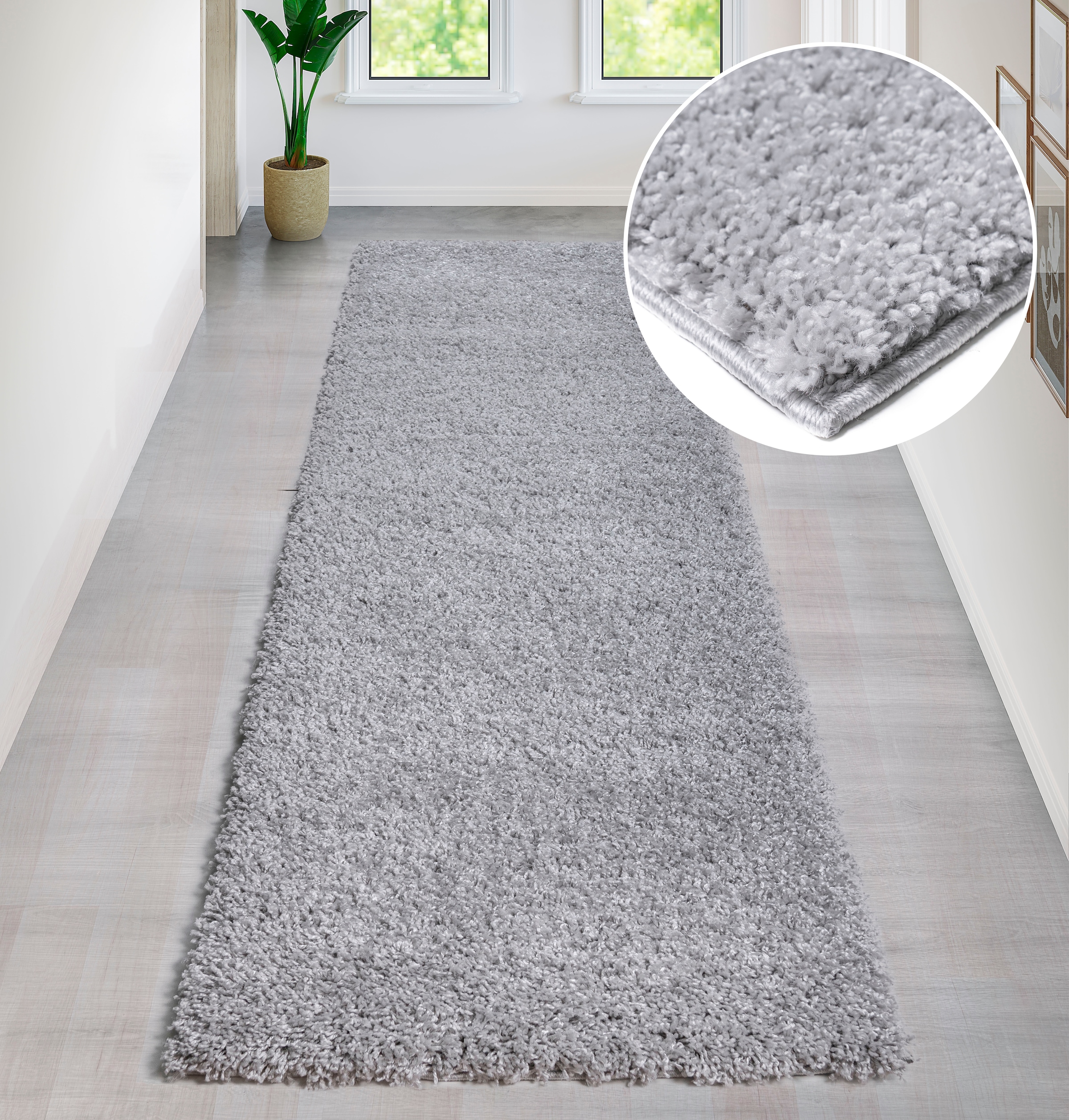 my home Läufer »Shaggy 30«, rechteckig, 30 mm Höhe, Teppich-Läufer, Brücke, günstig online kaufen
