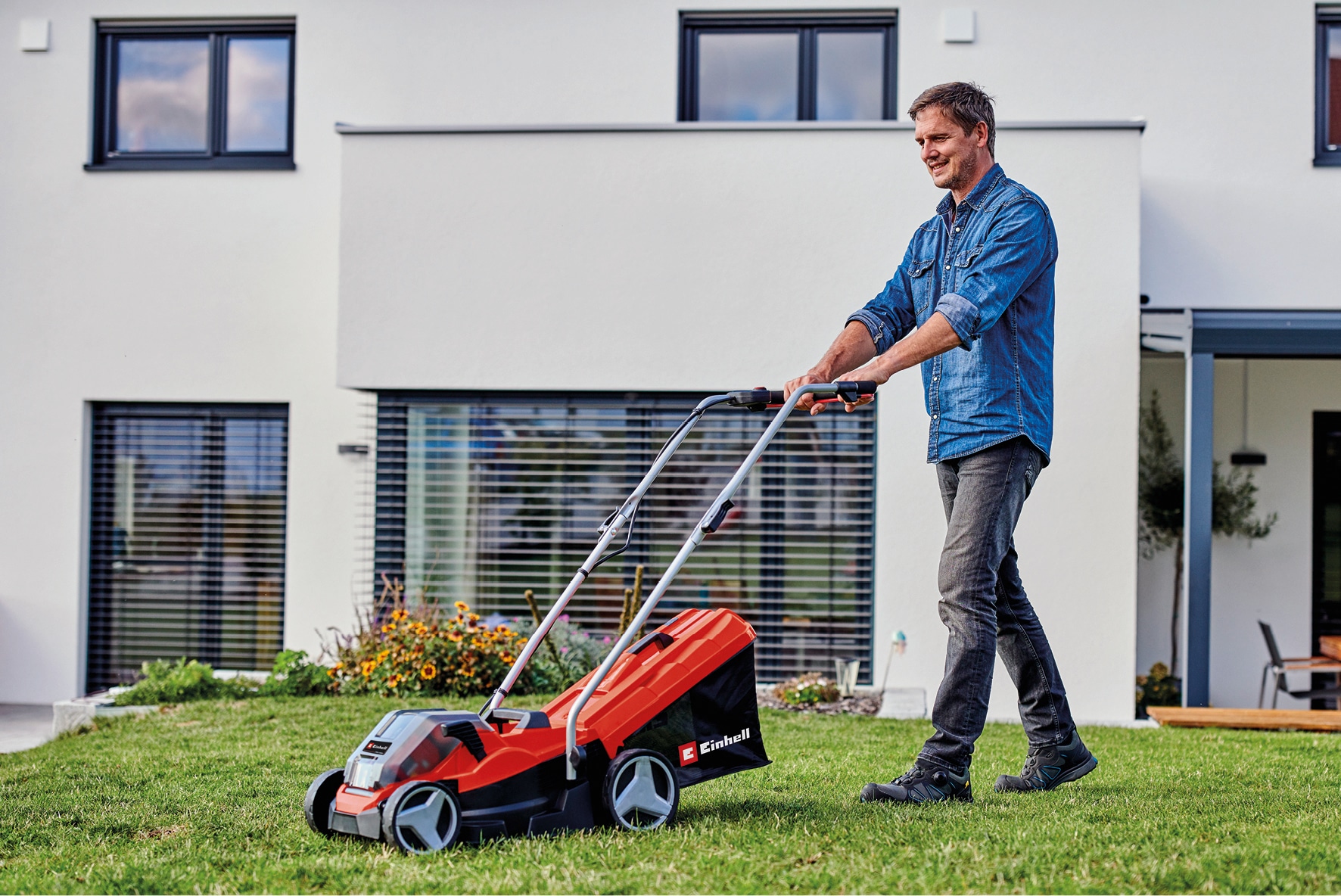 Einhell Akkurasenmäher »GE-CM 36/33 Li SET«, (Set), mit 2 Akkus und Ladegerät