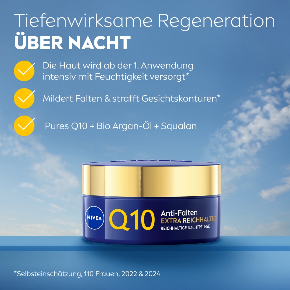 Nivea Nachtcreme »Q10 Anti-Falten Power Reichhaltige Nachtpflege« speziell für trockene bis sehr trockene Haut