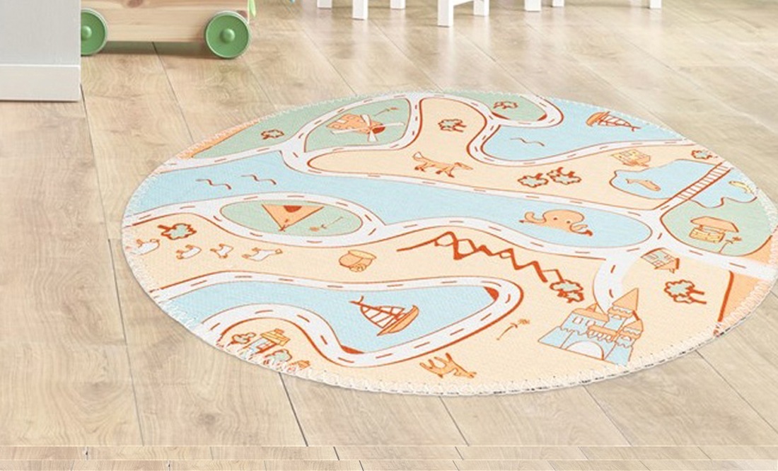 Arte Espina Kinderteppich »Bambini 200«, rund, 5 mm Höhe, Fantasievoll bedr günstig online kaufen