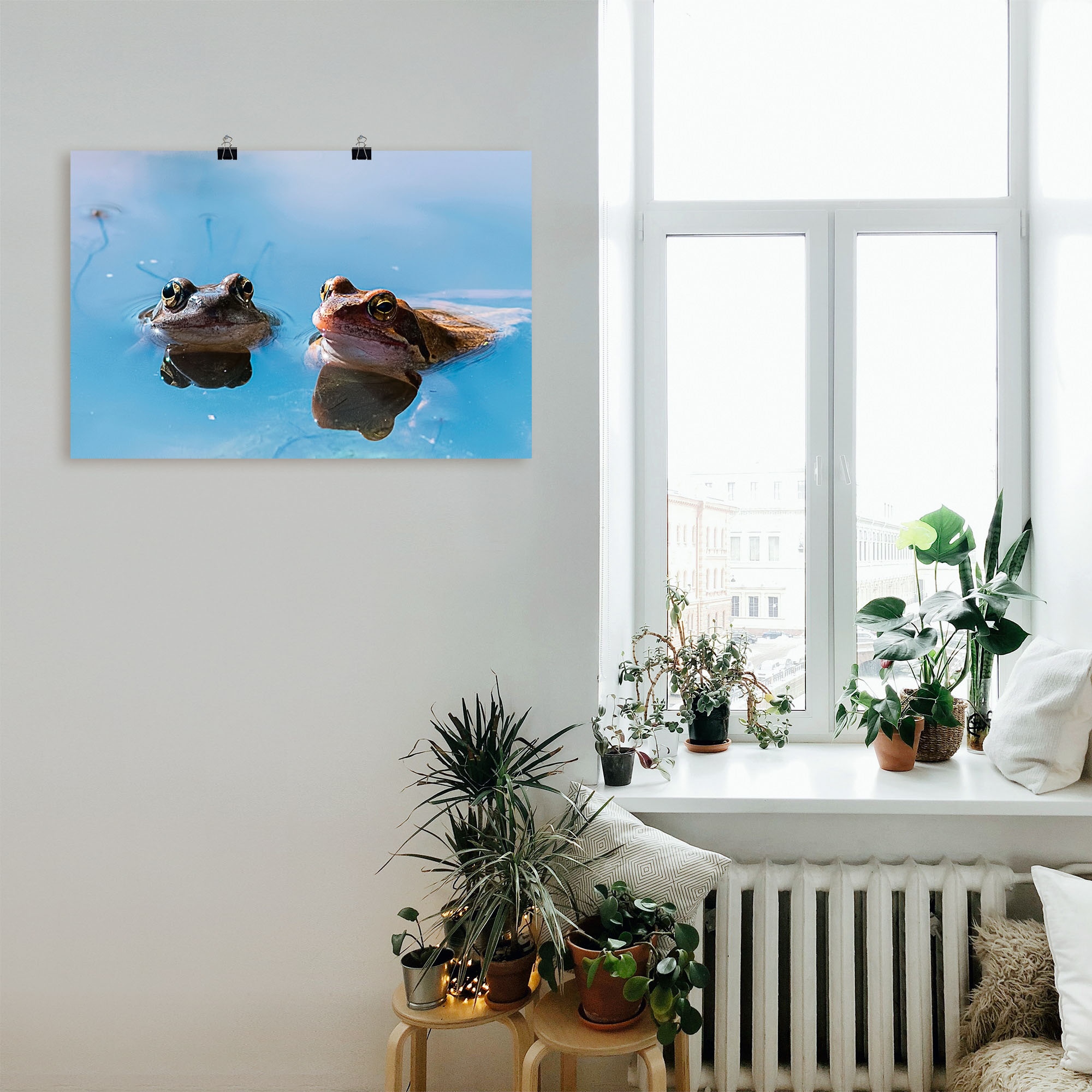 Artland Wandbild »Zwei Froesche«, Frosch, (1 St.), als Alubild, Leinwandbild, Wandaufkleber oder Poster in versch. Größen