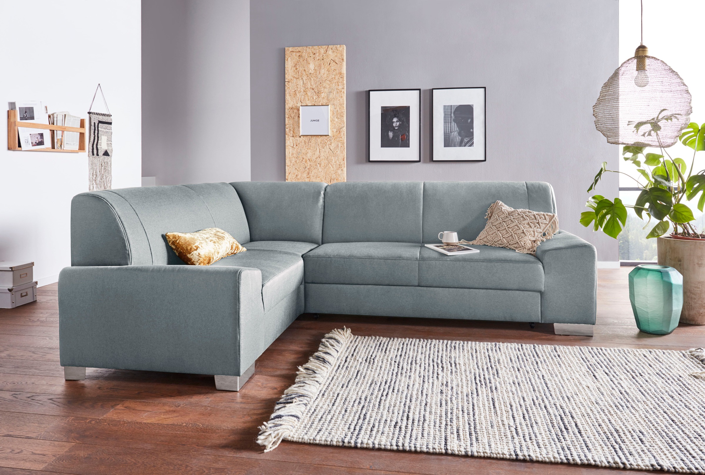 DOMO collection Ecksofa »Anzio in kubischer Formensprache, flache Armlehnen günstig online kaufen