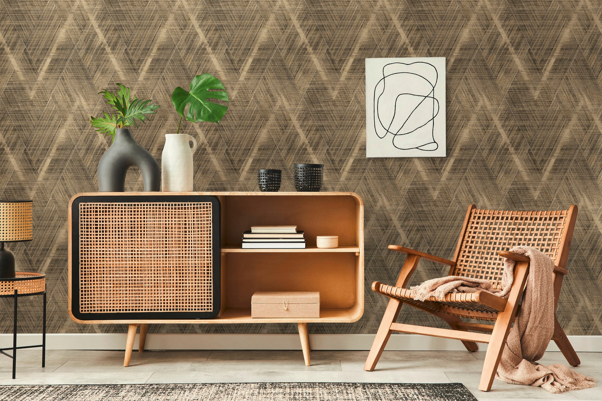 A.S. Création Vliestapete »THE BOS Grafisch«, leicht glänzend-gemustert-abstrakt, Grafiktapete Tapeten Wohnzimmer Schlafzimmer Küche modern Design Optik
