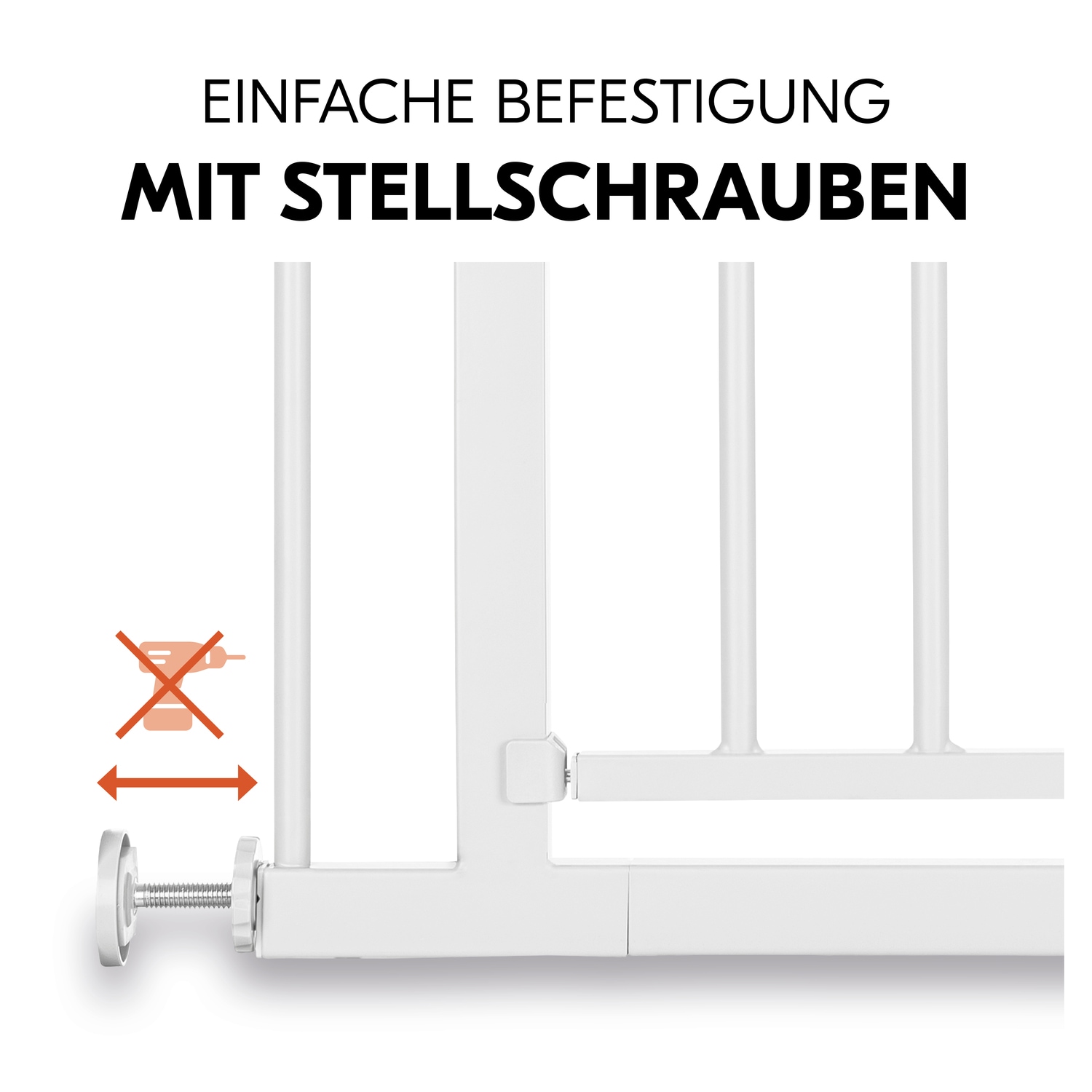 Hauck Türschutzgitter »Open N Stop 2, White«, auch als Treppenschutzgitter verwendbar; 75-80 cm, erweiterbar