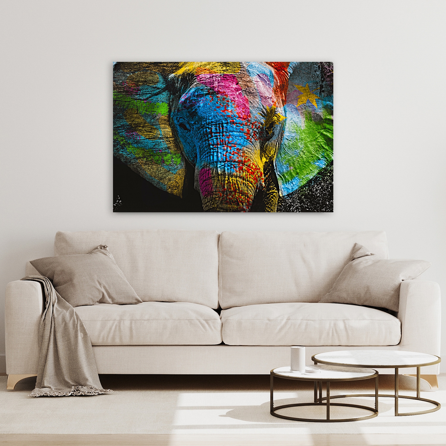 Affengeilebilder Leinwandbild »Color Elephant auf Keilrahmen gespannt« 1 Stk. tlg. Kunstdruck Wandbild Bild in verschiedenen Formaten
