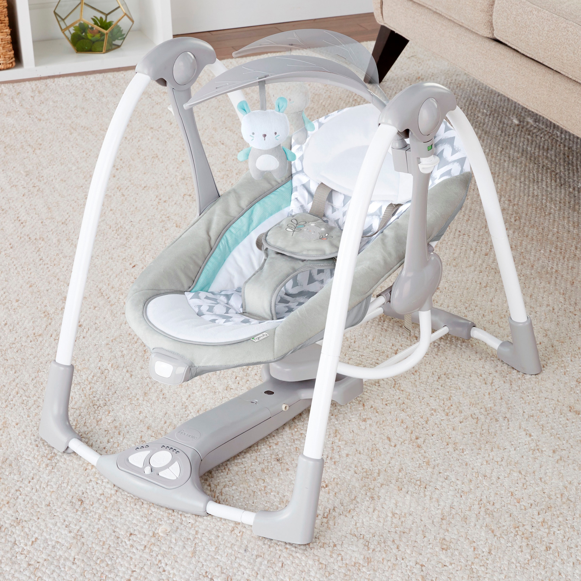 ingenuity Babyschaukel »ConvertMe Swing-2-Seat Portable Swing - Raylan«, mit automatischer Schaukelfunktion und Sound-Effekt