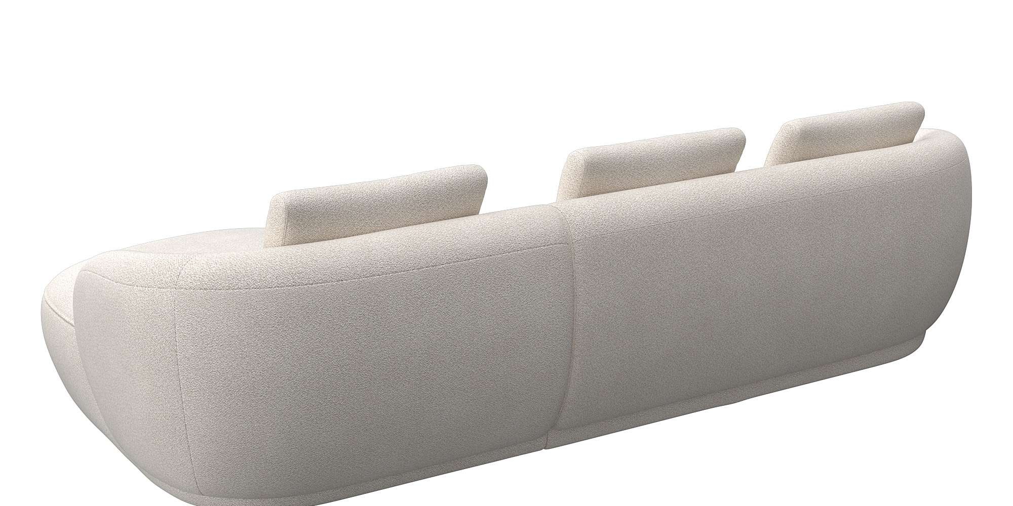 FLEXLUX Wohnlandschaft »Torino, rund, L-Form, Sofa-Ecke mit Recamiere, Longchair-Sofa«, Modernes, organisches Sofa-Design, Kaltschaum, Wellenunterfederung