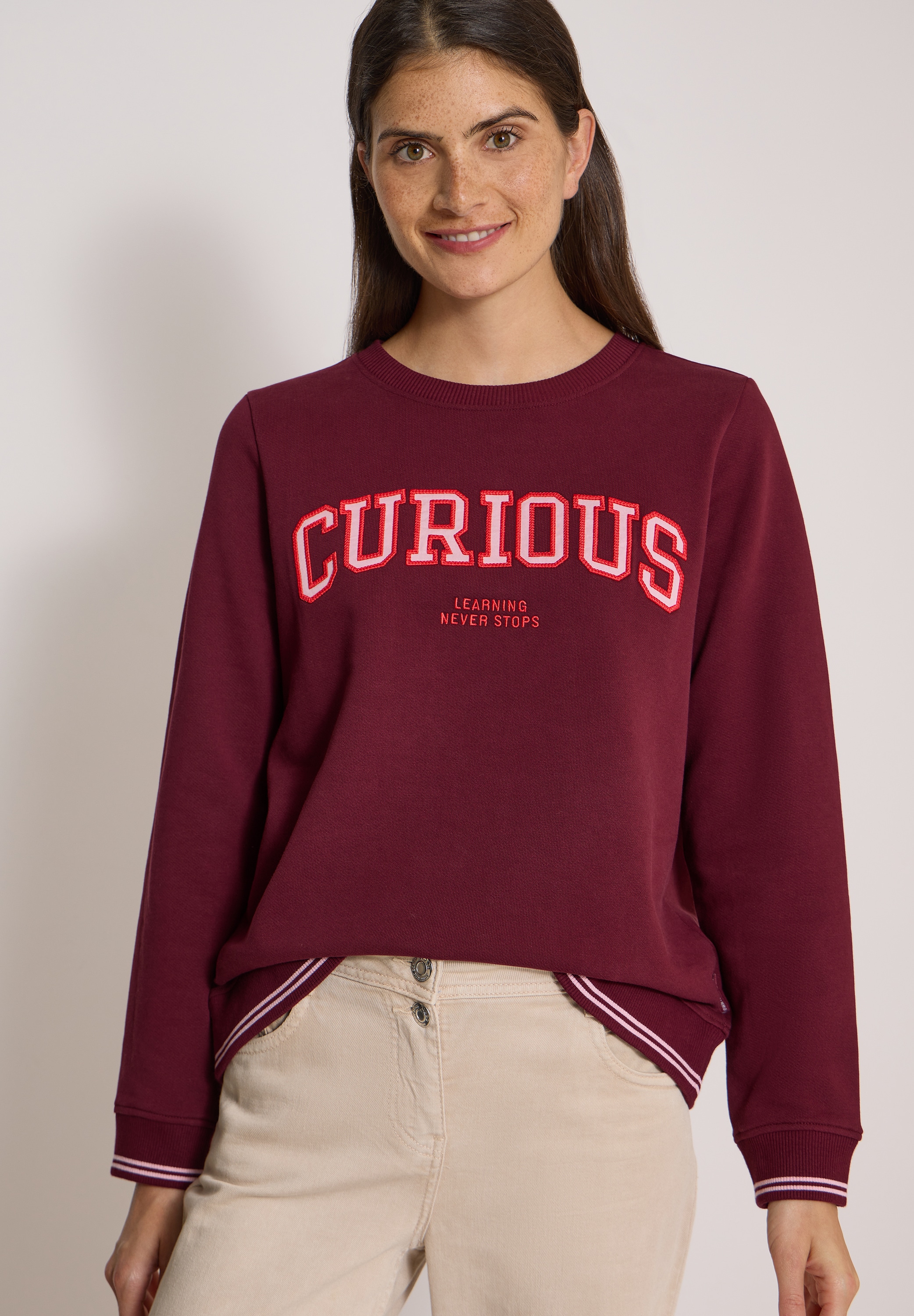 Cecil Sweater , mit Rundhals und Stickerei
