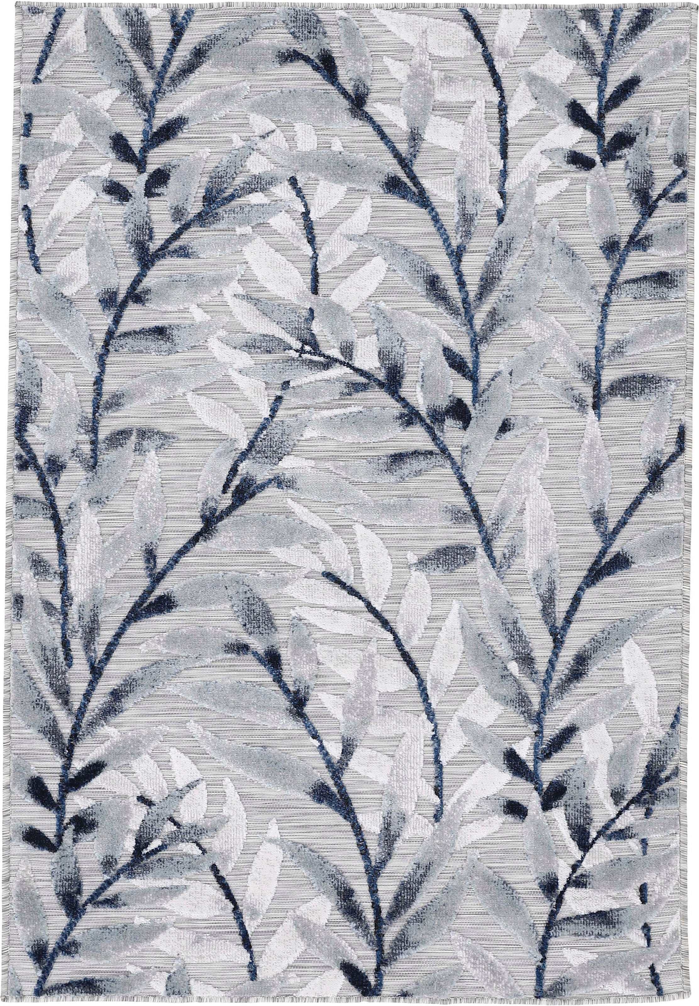 carpetfine Teppich »Deja Floral robustes Effekt und Palmenblätter, schnell bequem rechteckig, Flachgewebe, bestellen Hoch-Tief 100«, Motiv