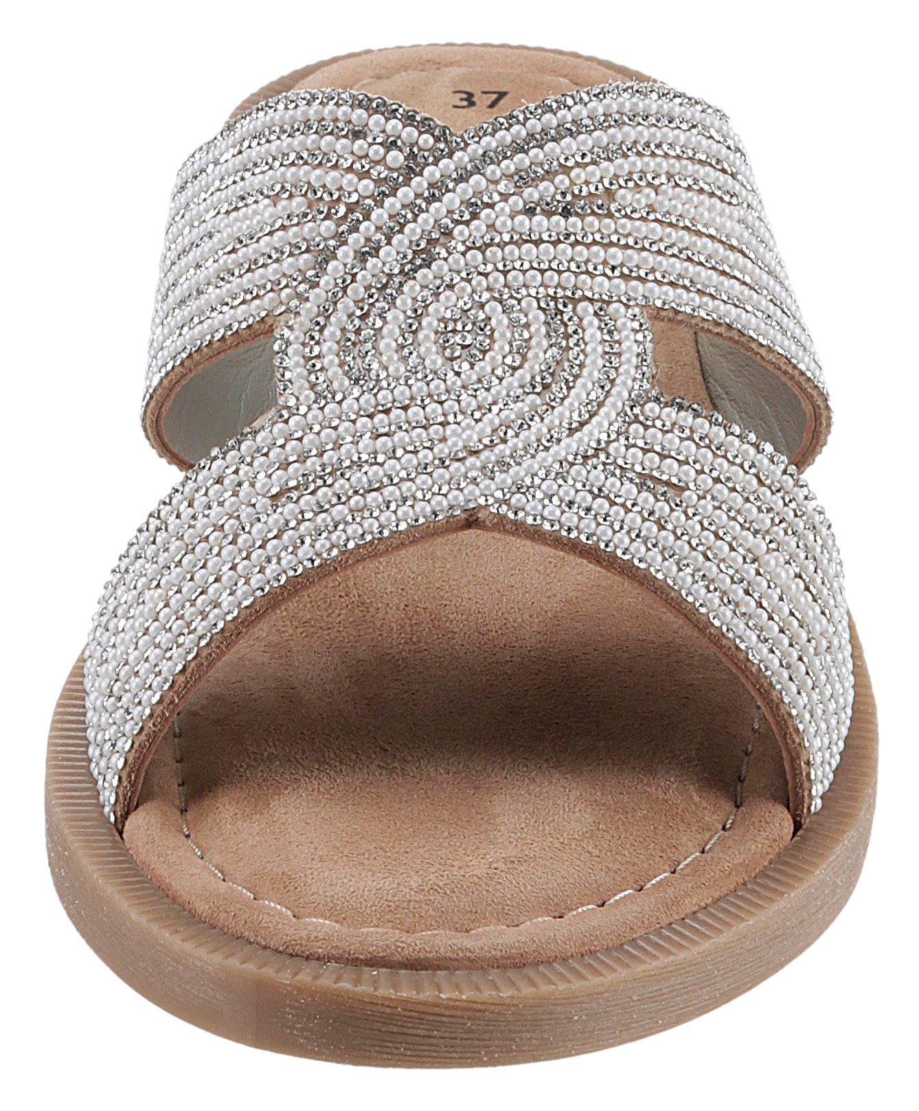 Tamaris Pantolette, Blockabsatz, Festtagsmode, Sommerschuh mit funkelnder Bandage