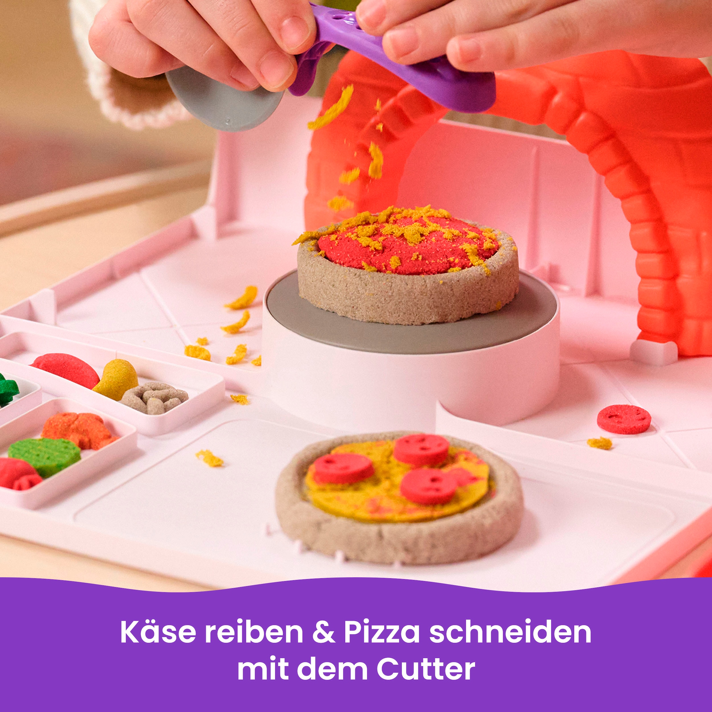 Spin Master Kreativset »Kinetic Sand Squish Pizza Set«