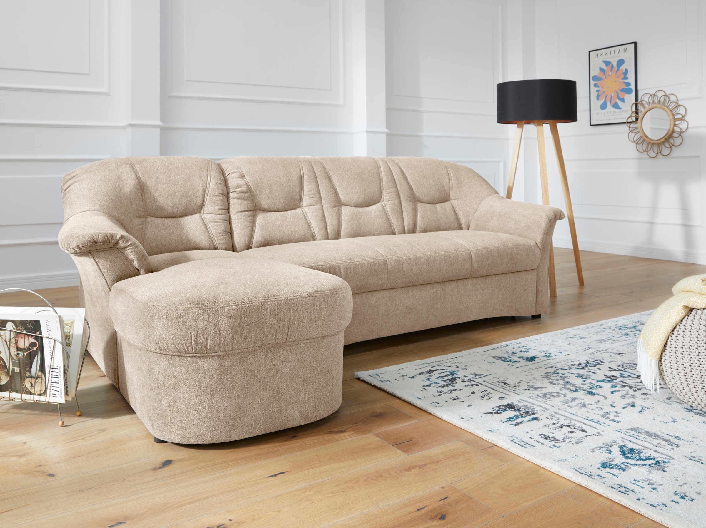 DOMO collection Ecksofa »Sarafina zeitlos und komfortabel, optional mit Fed günstig online kaufen