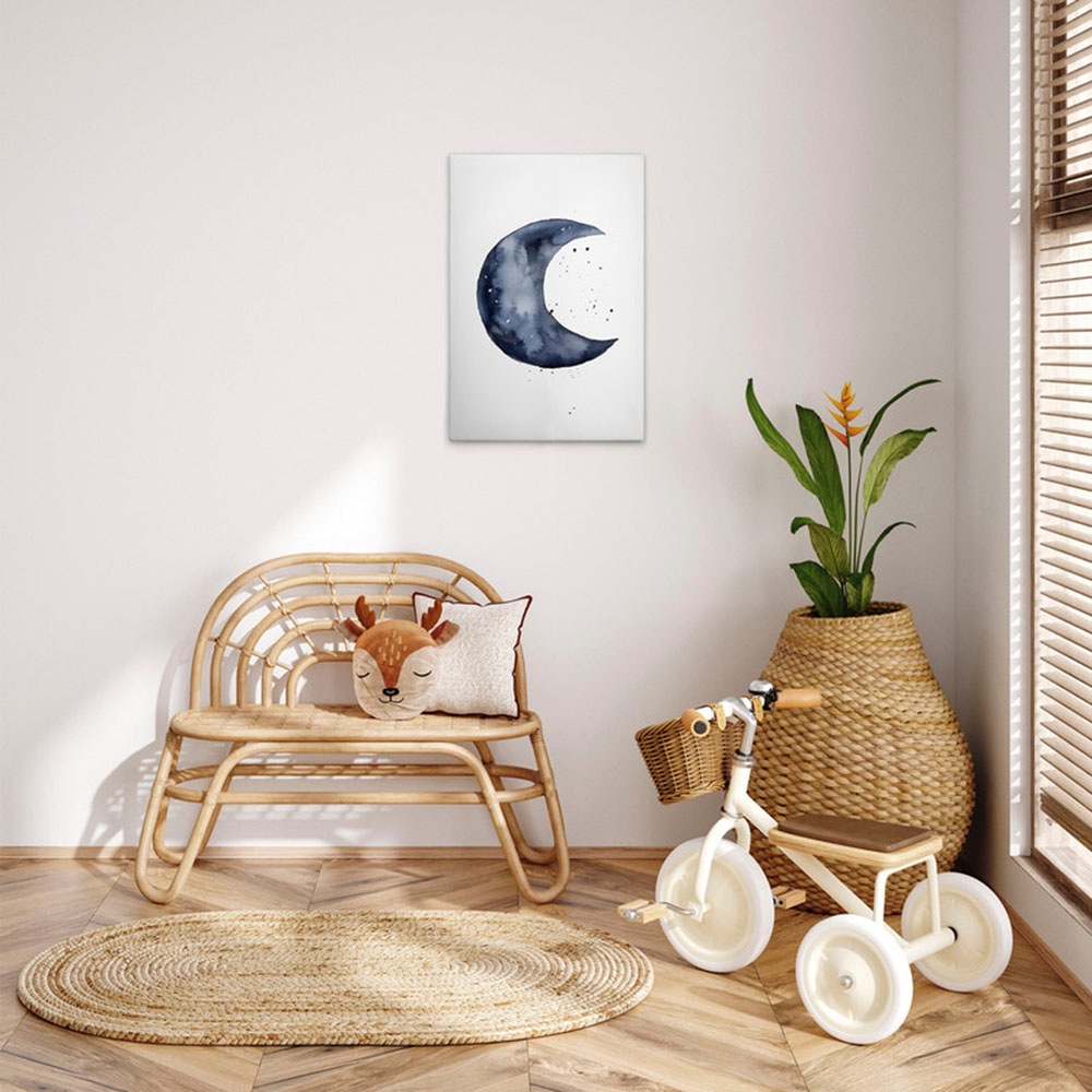 A.S. Création Leinwandbild »Blue Crescent - Wandbild Weiß Blau Keilrahmen K günstig online kaufen