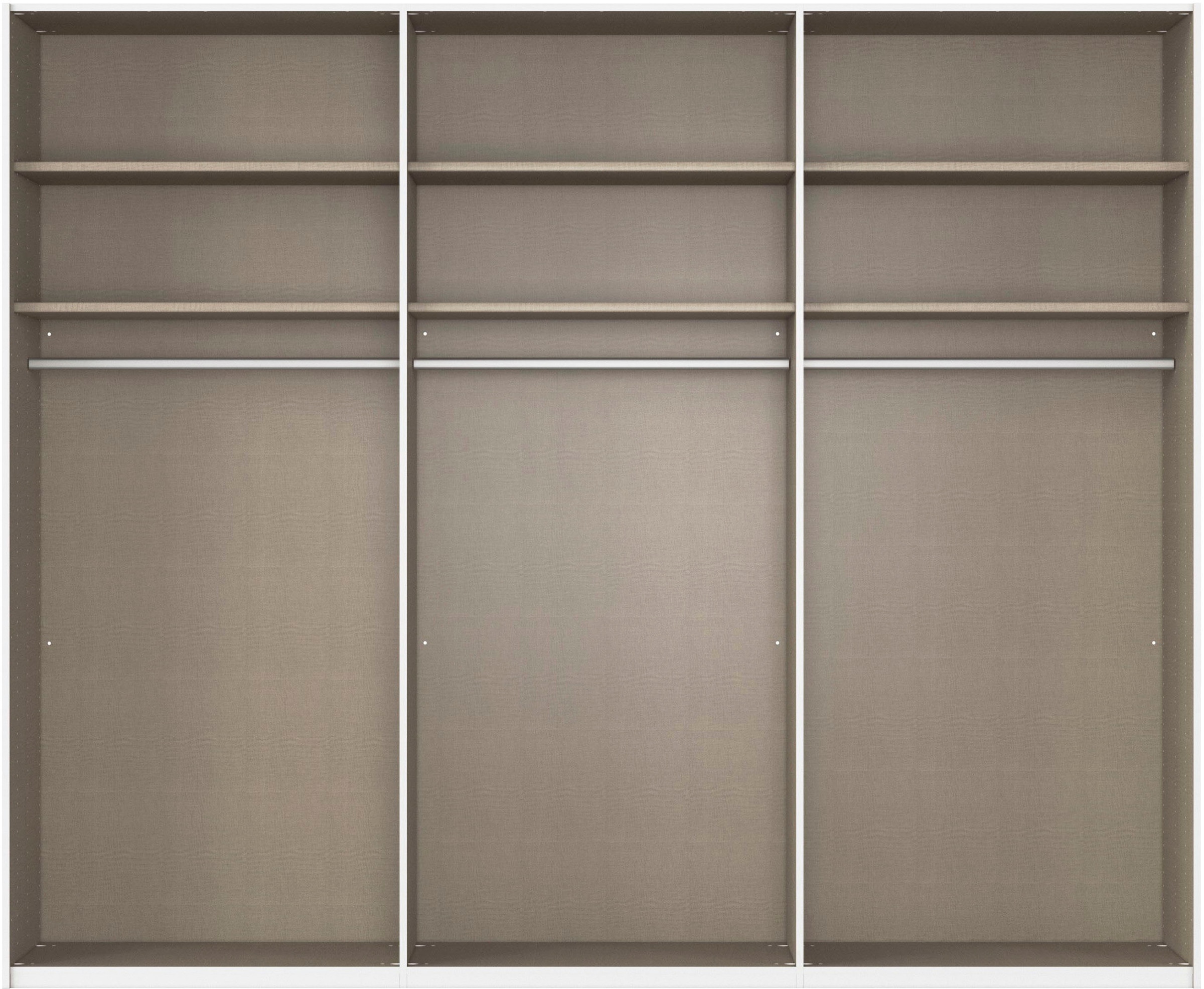 rauch Schwebetürenschrank »Kleiderschrank Schrank Garderobe Schlafzimmerschrank SCALE-DUO«, edle zweigeteilte Türen und 3 Zierleisten MADE IN GERMANY