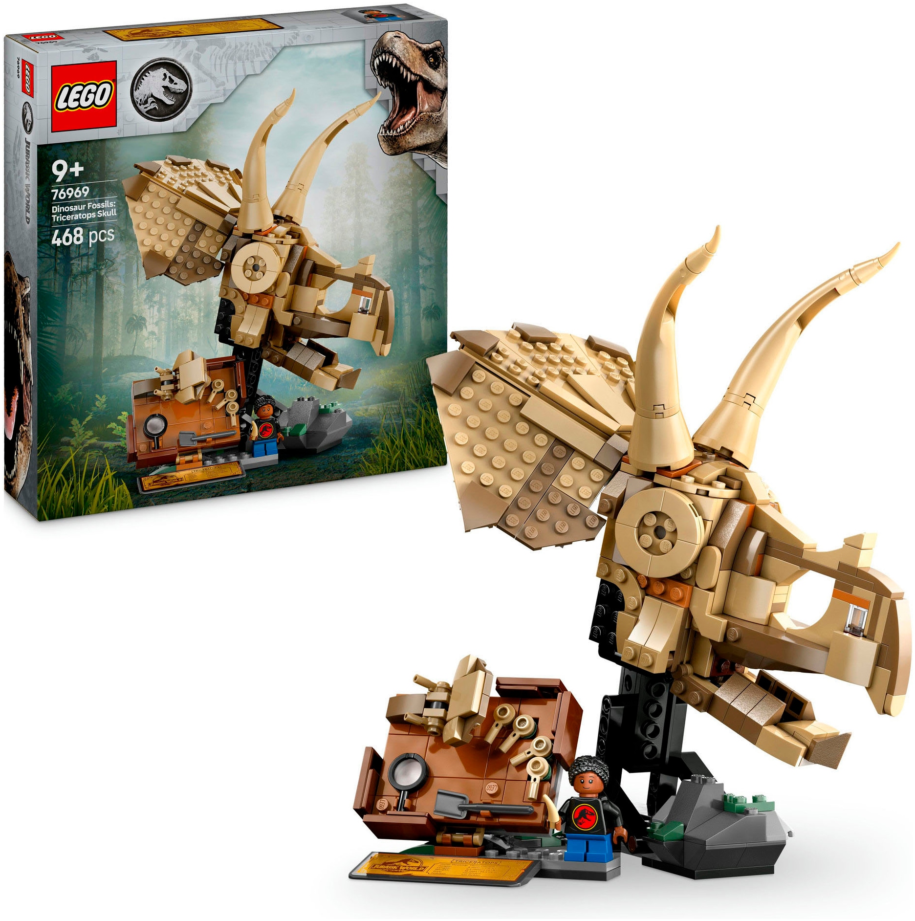 LEGO® Konstruktionsspielsteine »Dinosaurier-Fossilien: Triceratops-Schädel (76969)«, (468...