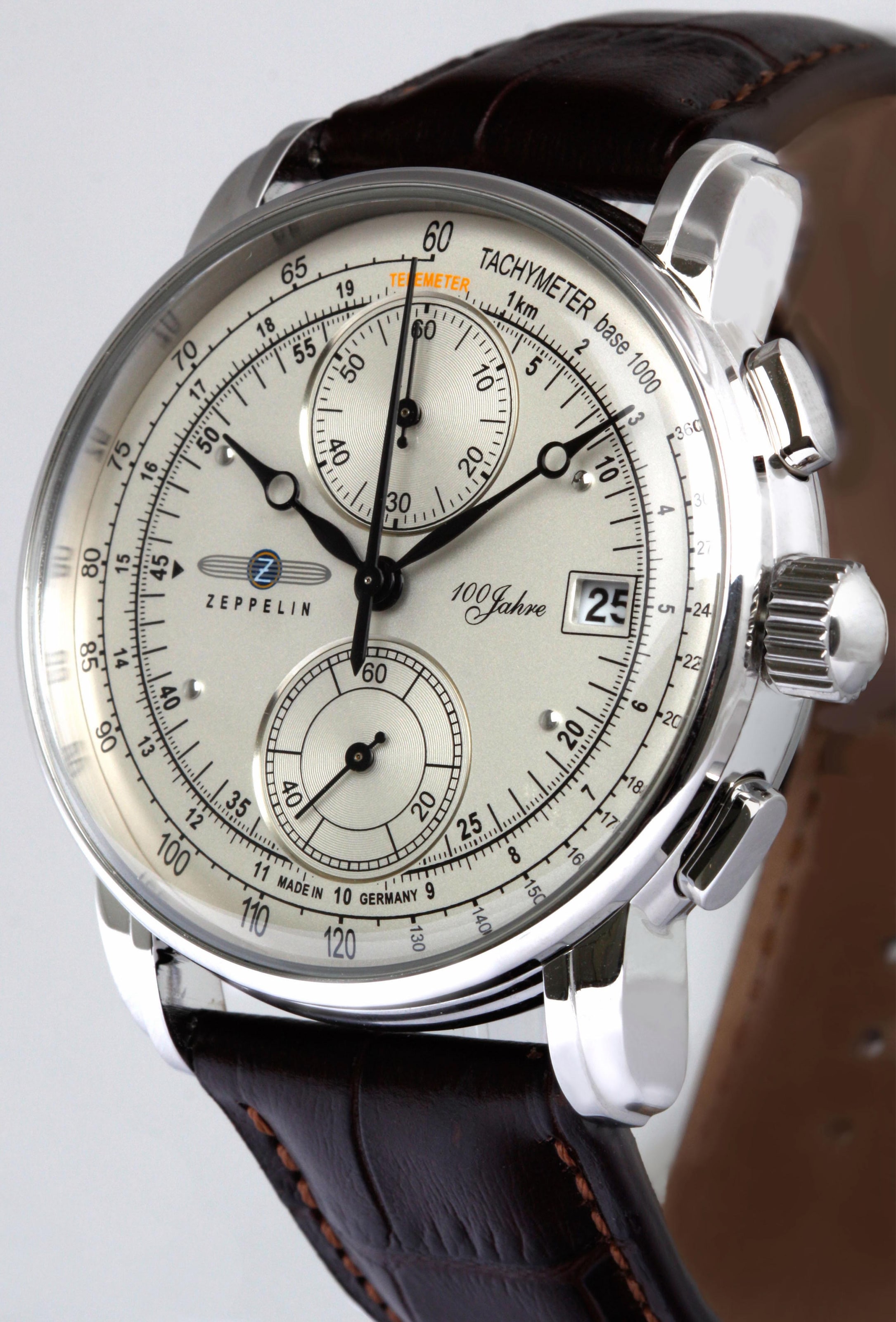 ZEPPELIN Chronograph »100 Jahre« Armbanduhr, Quarzuhr, Herrenuhr, Datum, Stoppfunktion, Made in Germany