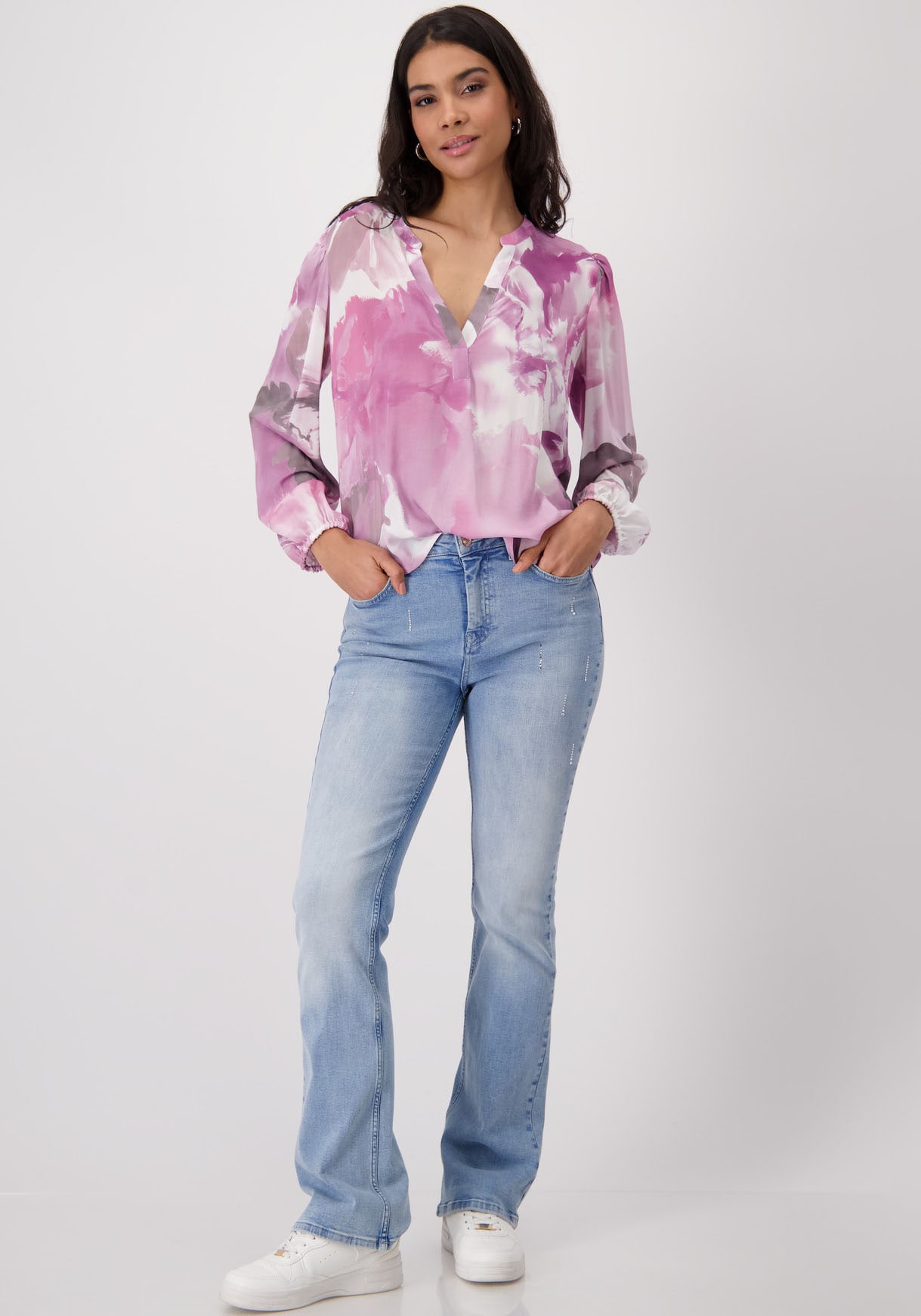 Monari Schlupfbluse, mit allover Blumendruck