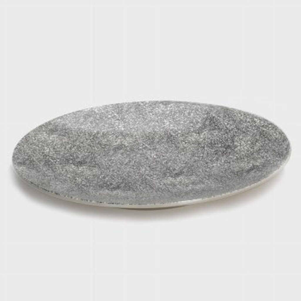 Lambert Servierplatte »Kaori«, (Set, 2 tlg.), Ø 34,5 cm, handgefertig, Krakeleeglasur, schwarz-weiß