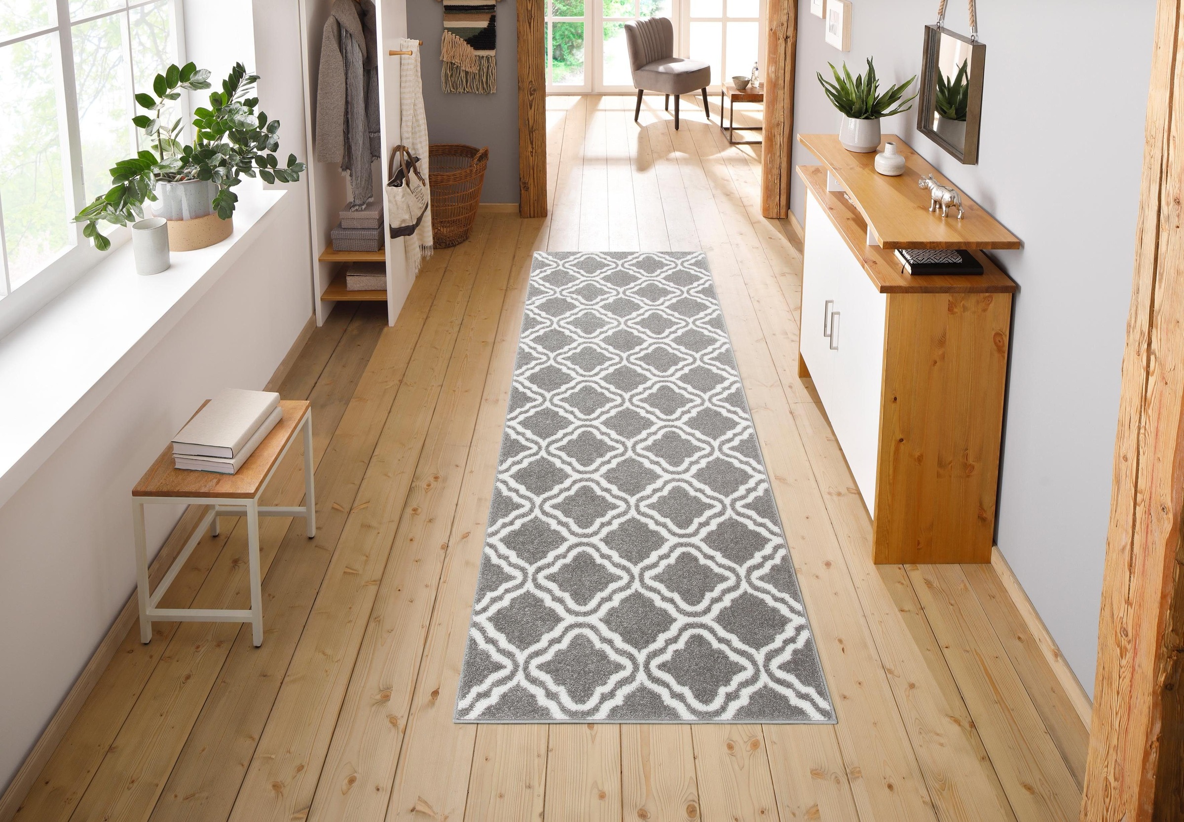 my home Läufer »Debora«, rechteckig, 13 mm Höhe, Teppich-Läufer, Kurzflor, gemustert, geometrisches Design, weich