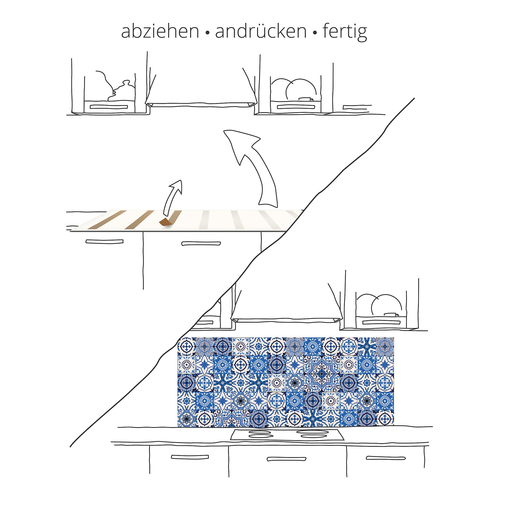 Artland Küchenrückwand »Kaffee. Designelemente auf einer Tafel«, (1 tlg.), Alu Spritzschutz mit Klebeband, einfache Montage
