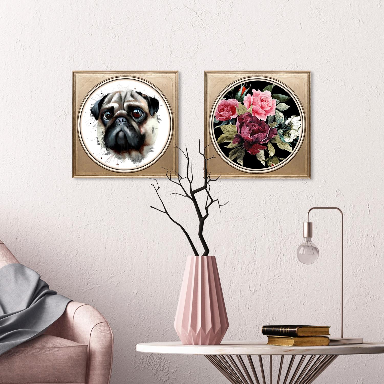 queence Acrylglasbild »Mops«, Kunst-Gemälde-Tiere-Hund-Hunde-Hundebilder-Haustiere, Fine Art-Print in Galeriequalität