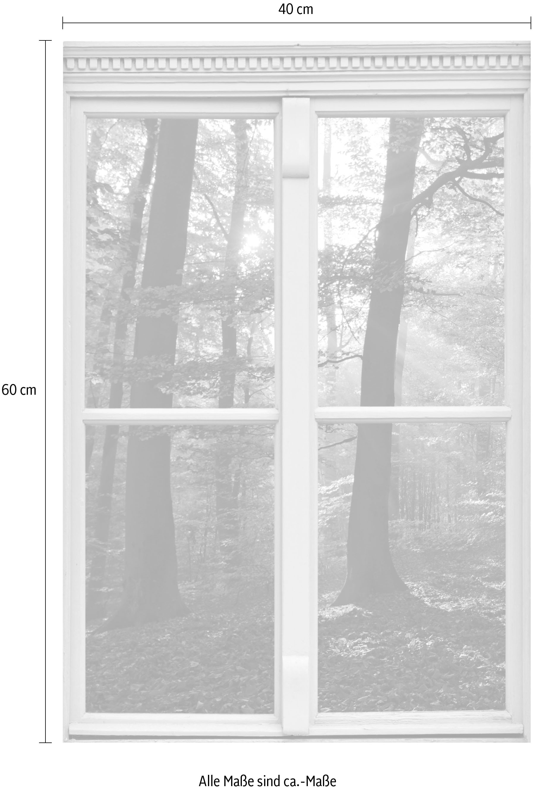 queence Wandsticker »Wald«, Wandsticker, Wandbild, selbstklebend, 3D, Fenster