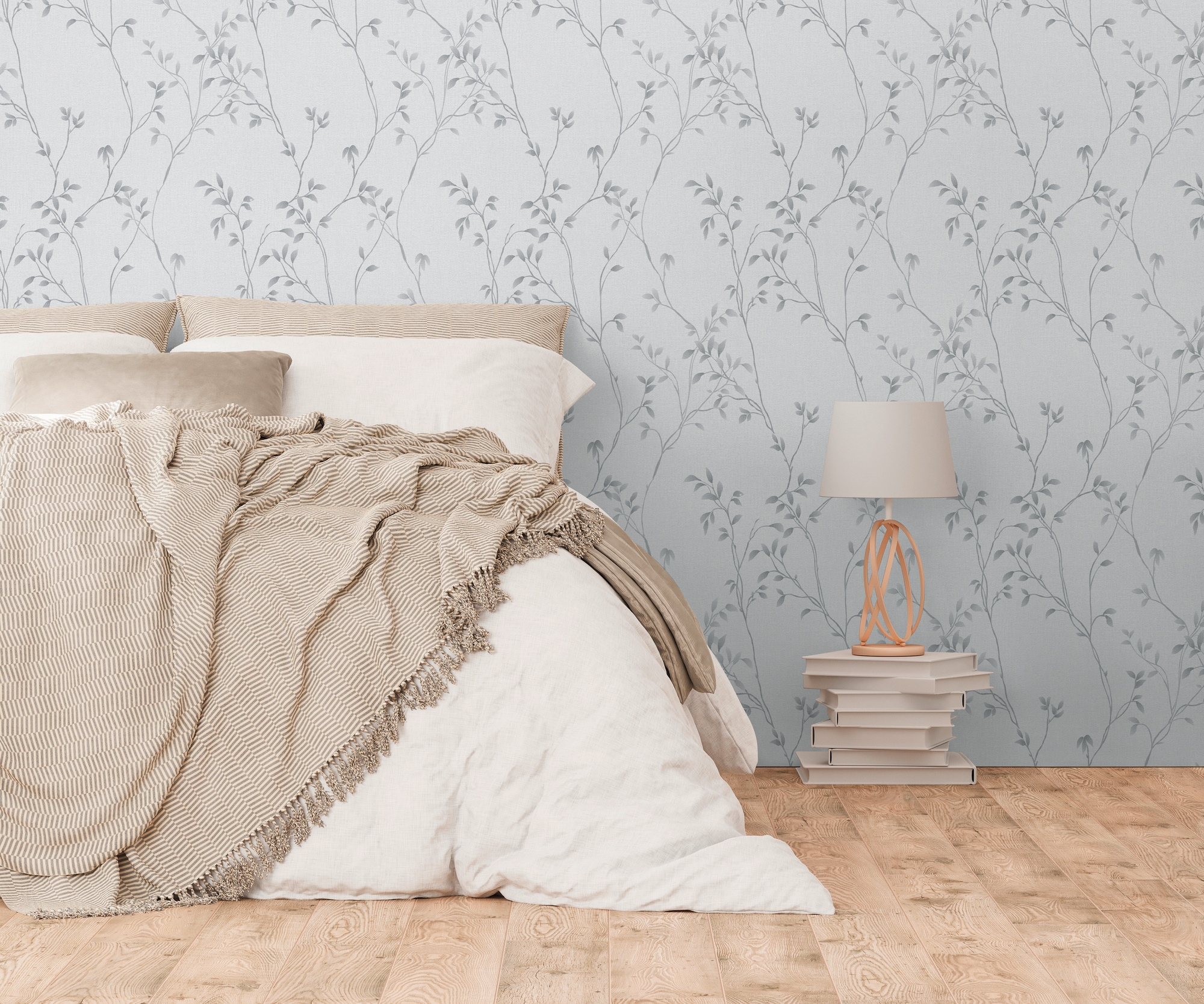 A.S. Création Vliestapete »Pure Elegance Tapete mit Blätterranken Mustertapete Floral Blattmotiv«, matt, Vliestapete Blatt-Motiv für Schlafzimmer Küche Wohnzimmer Blätterranke