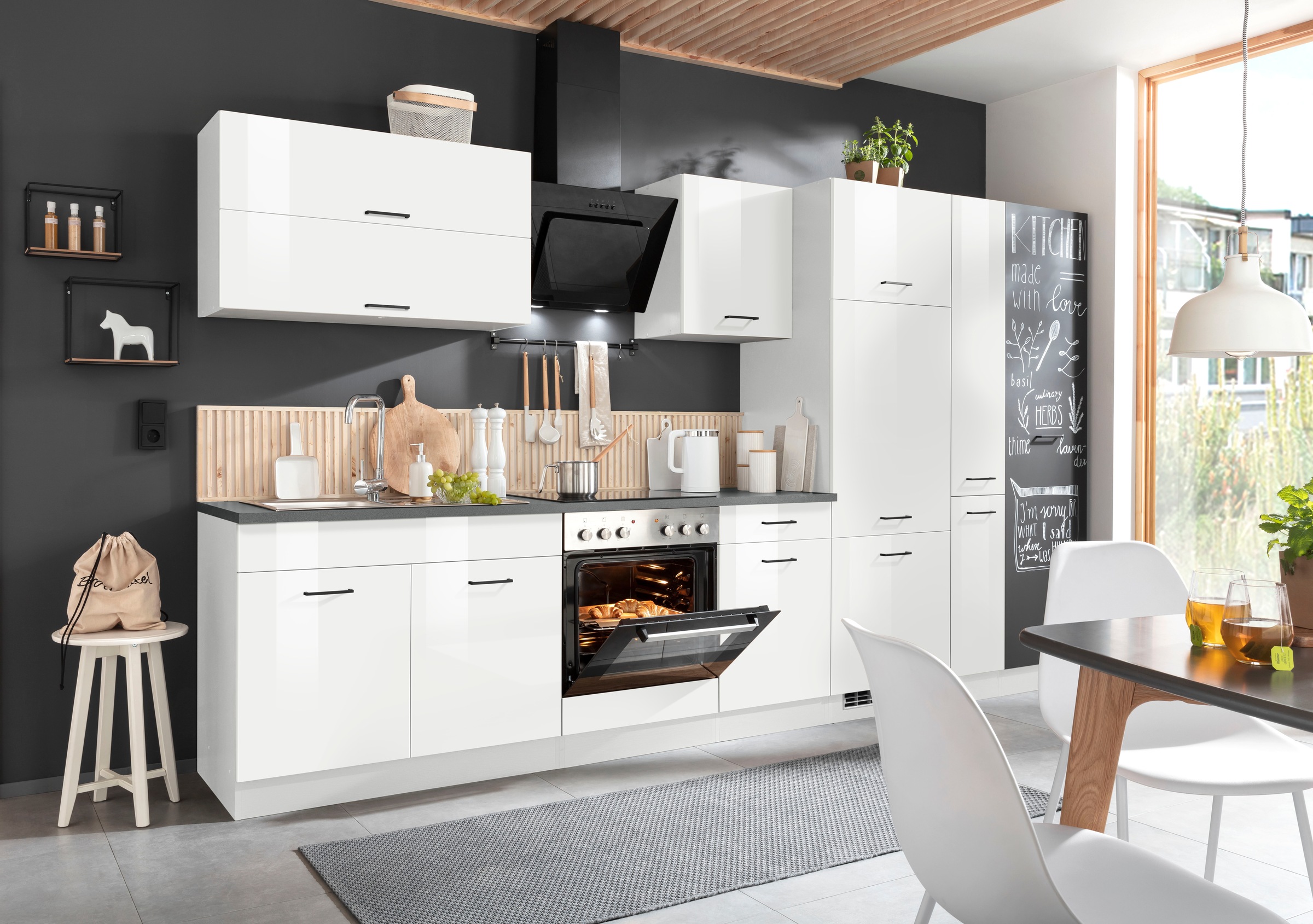 KOCHSTATION Küchenzeile »KS-Trier«, mit E-Geräten, Breite 350 cm
