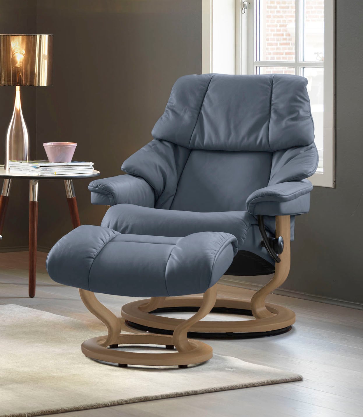 Stressless® Relaxsessel »Reno«, (Set, Relaxsessel mit Hocker), mit Hocker, günstig online kaufen