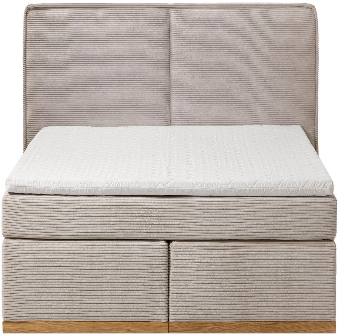 Home affaire Boxspringbett »SHERWOOD Cord Hotelbett, Polsterbett Premiumbett Boxbett«, (Bestseller Otto´s Choice Luxusbett in 4 Breiten), Hochwertiger Cord,weiche Velours-Struktur, mit premium Topper
