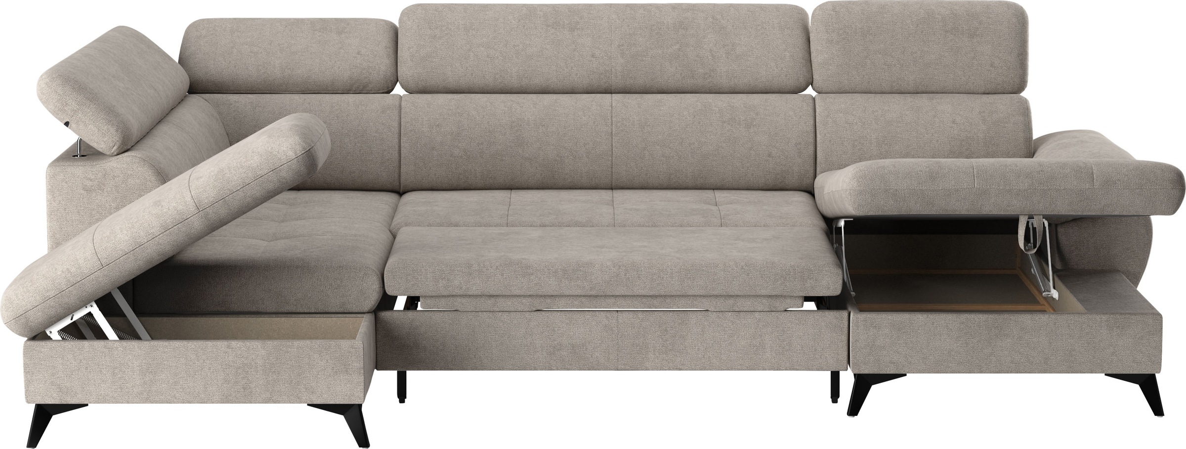 COTTA Wohnlandschaft »Hudson U-Form«, mit Kopfteilverstellung, wahlweise mit Bettfunktion & Bettkasten