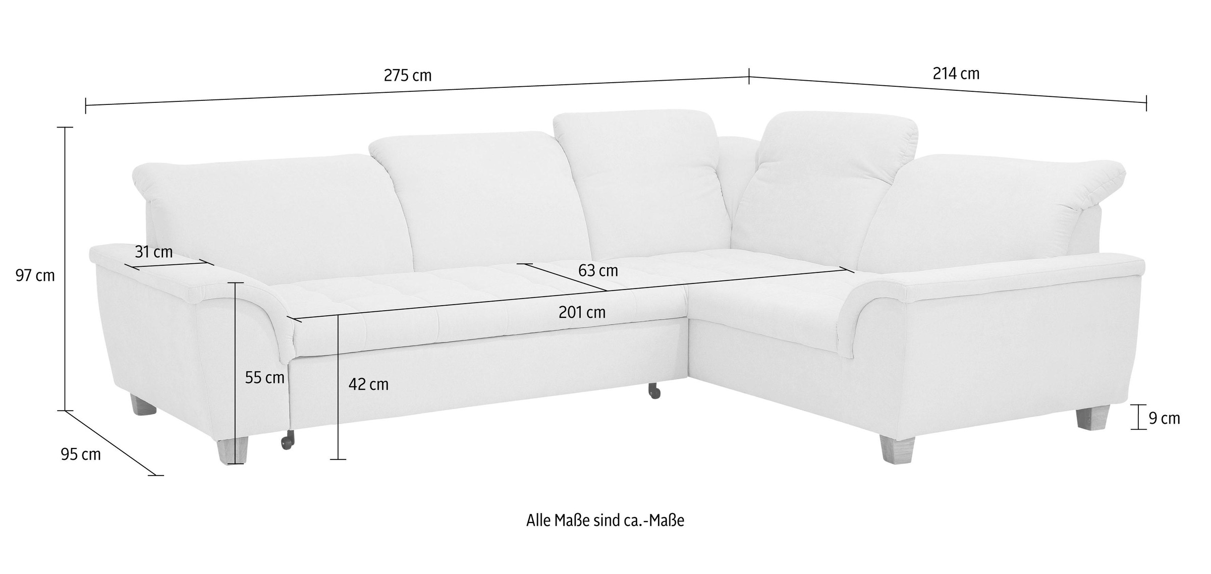 Home affaire Ecksofa »Lyla L-Form«, wahlweise mit Rückenfunktion und Bettfu günstig online kaufen