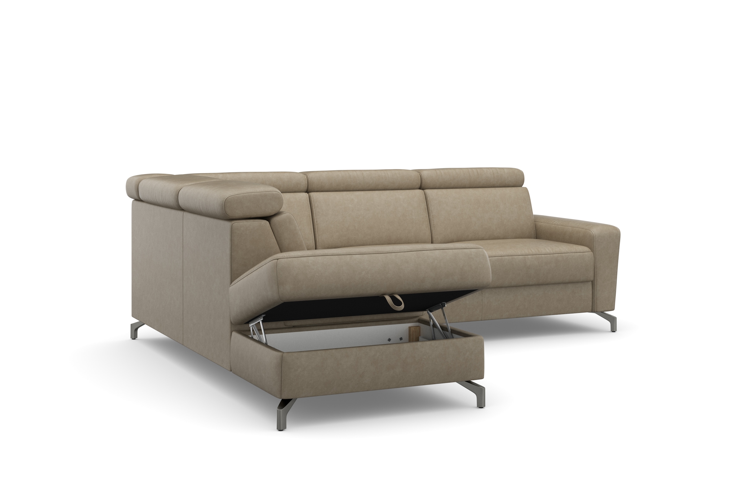 sit&more Ecksofa »Scarlett L-Form«, inklusive Kopfteilverstellung, wahlweise mit Bettfunktion, Bettkasten