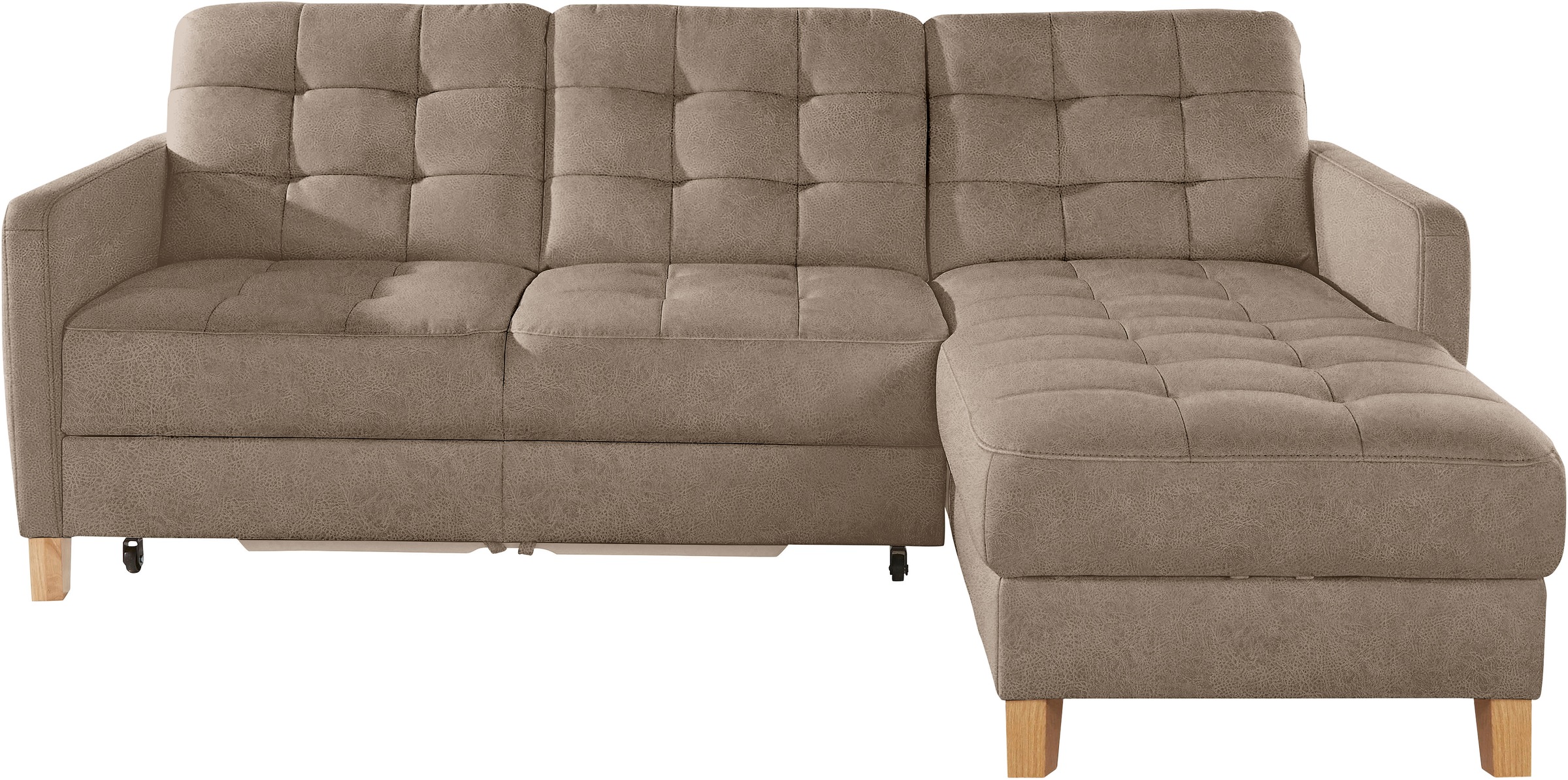exxpo - sofa fashion Ecksofa »Elio, kompakt und komfortabel, bequem und zeitloses Design, L-Form«, wahlweise mit Bettfunktion
