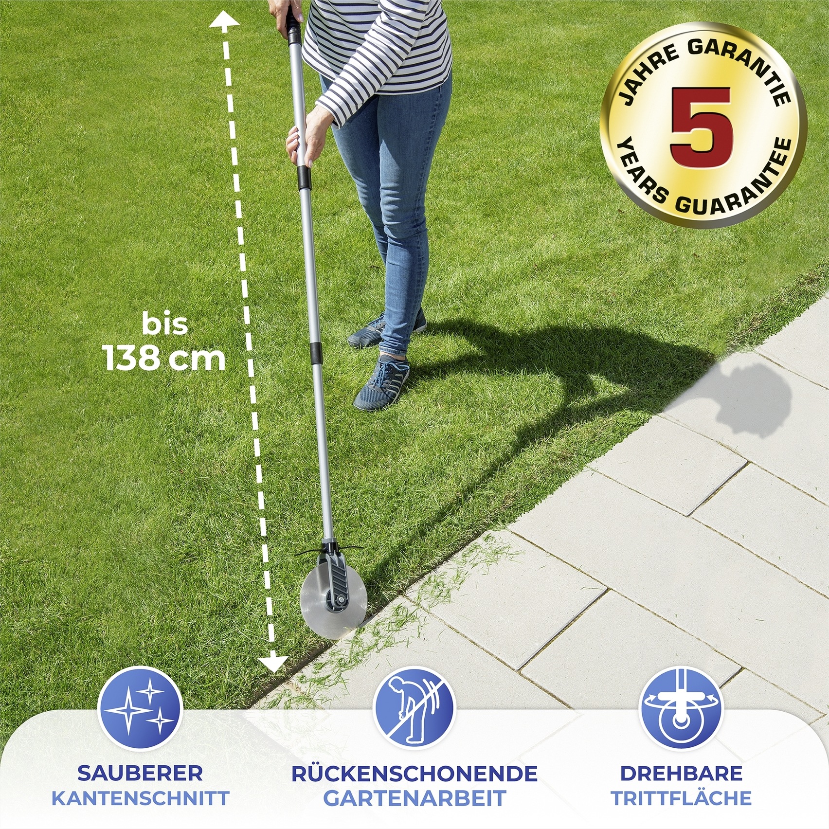 Maximex Kantenschneider »Modell Cut« Rasenkanten-Roller mit Teleskopstiel, ausziehbar von 56 bis 122 cm