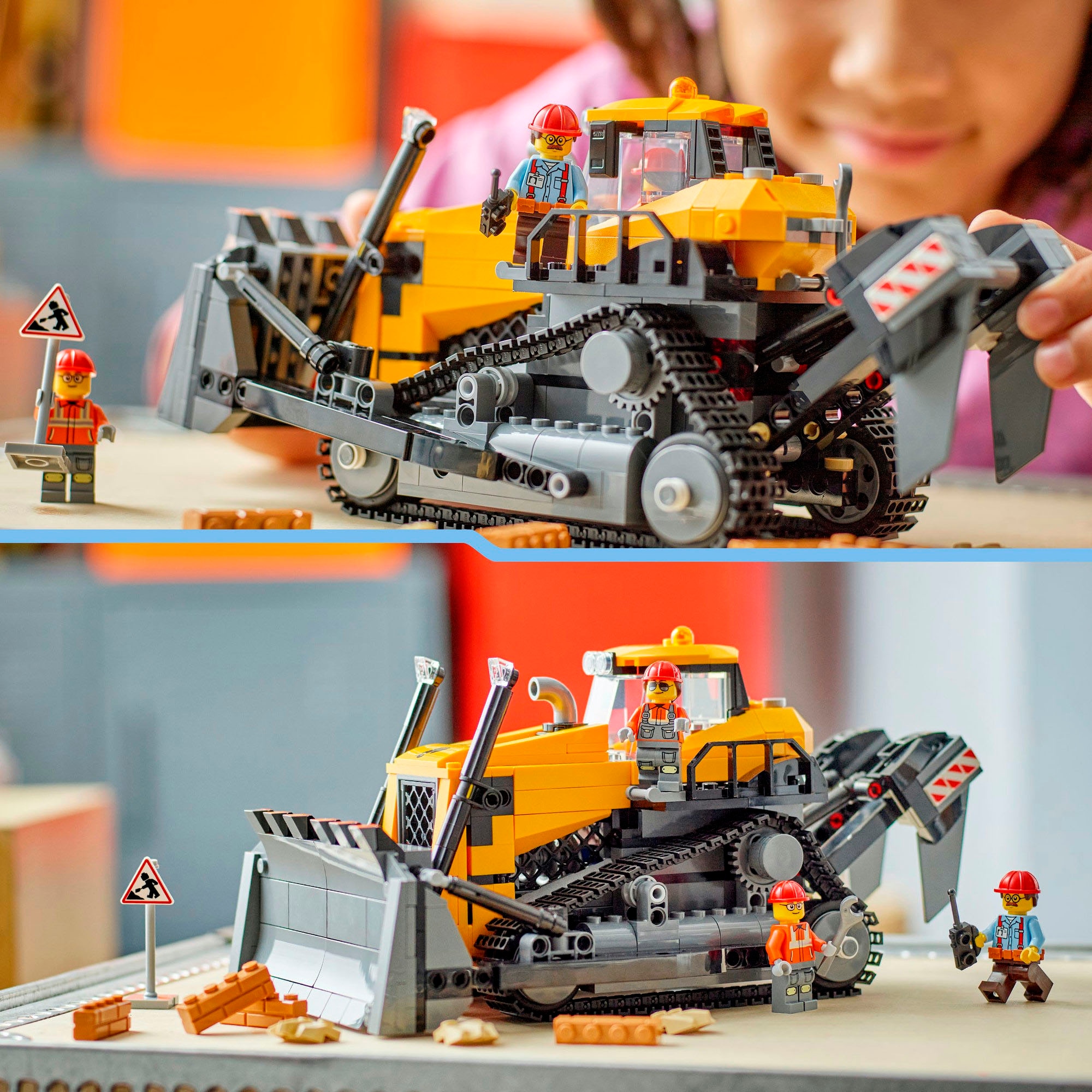 LEGO® Konstruktionsspielsteine »Gelber Bulldozer (60466), LEGO City«, (682 St.), Made in Europe