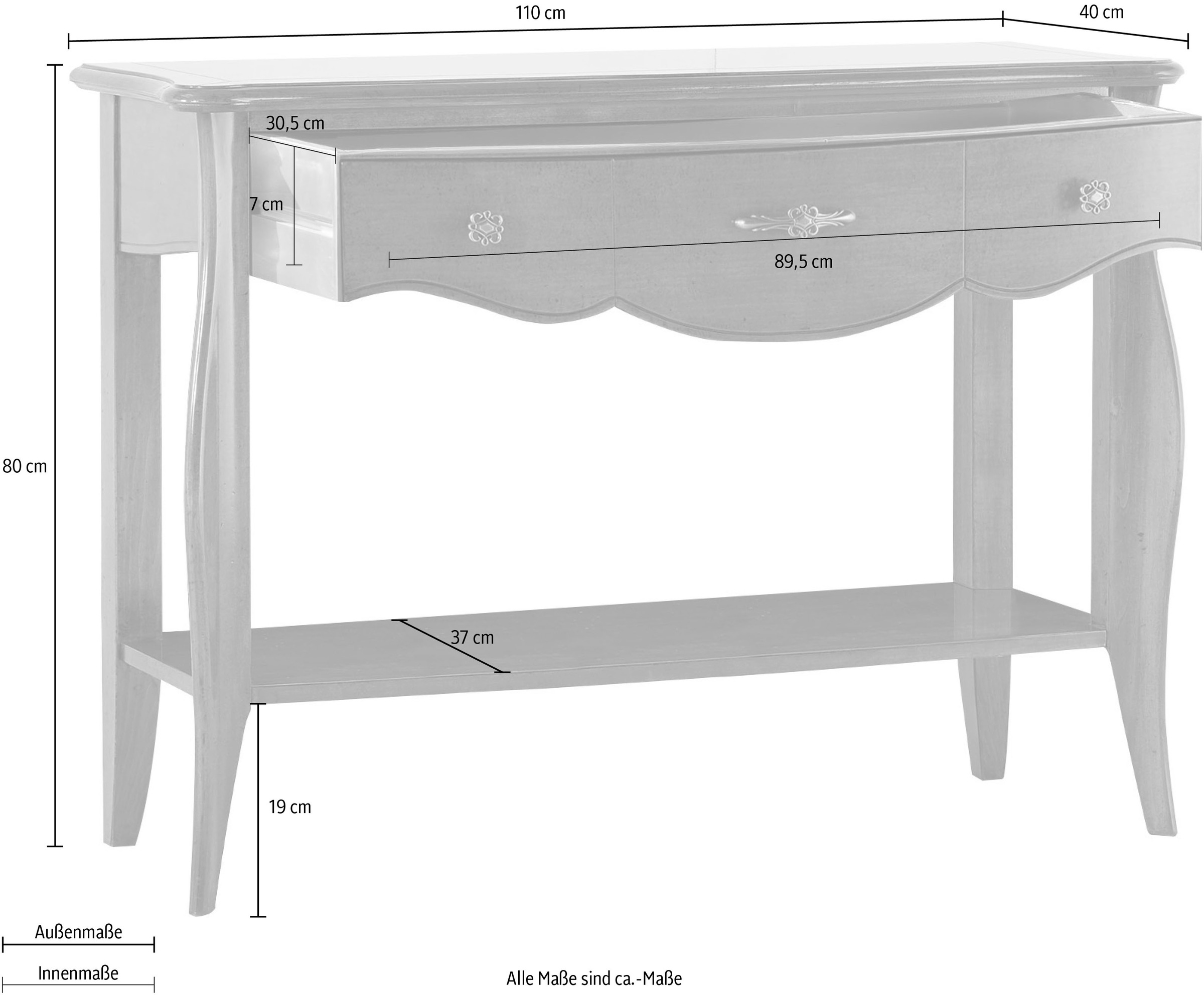 Home affaire Konsole »Konsole Tramonto«, Breite 110 cm