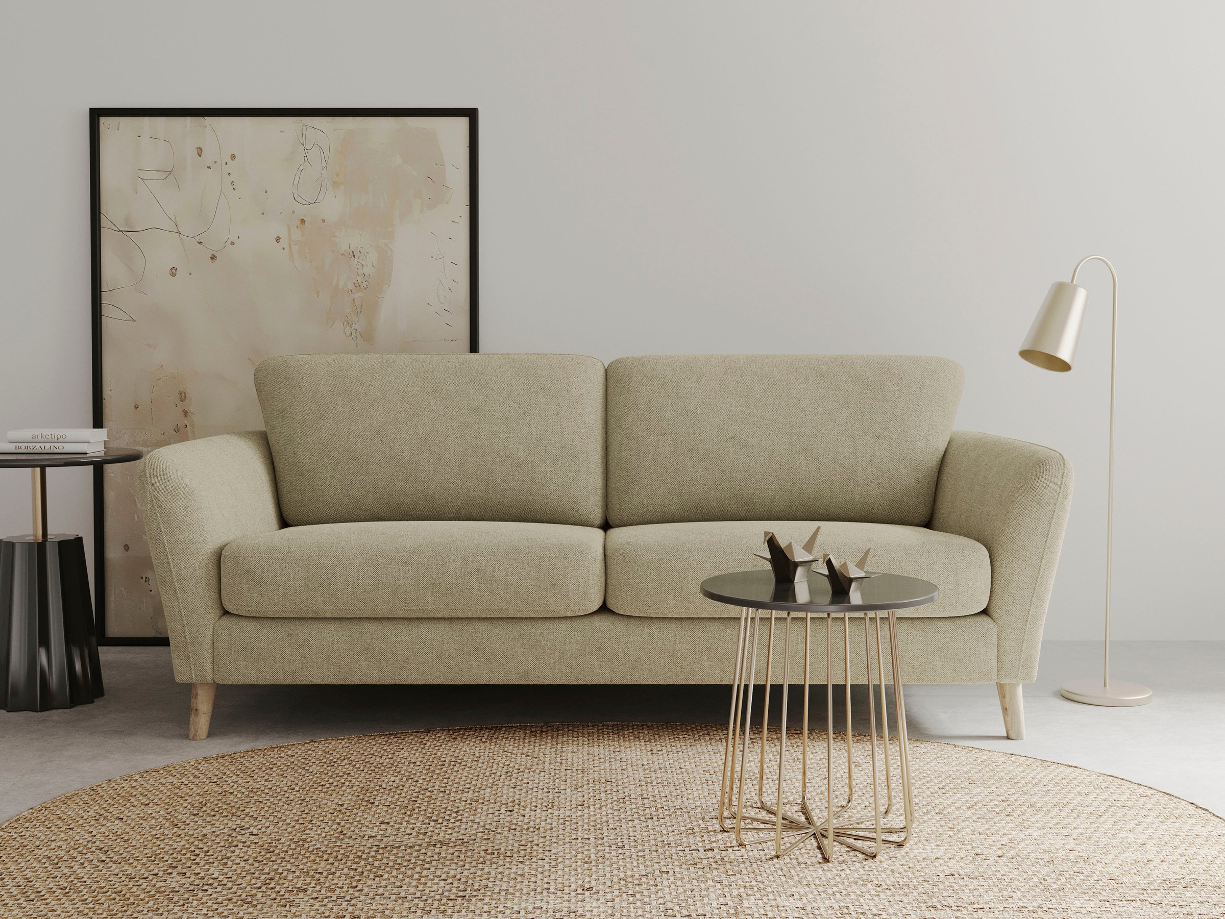 Home affaire 3-Sitzer »MARSEILLE Sofa 206 cm«, Massivholzbeine Eiche, Landh günstig online kaufen