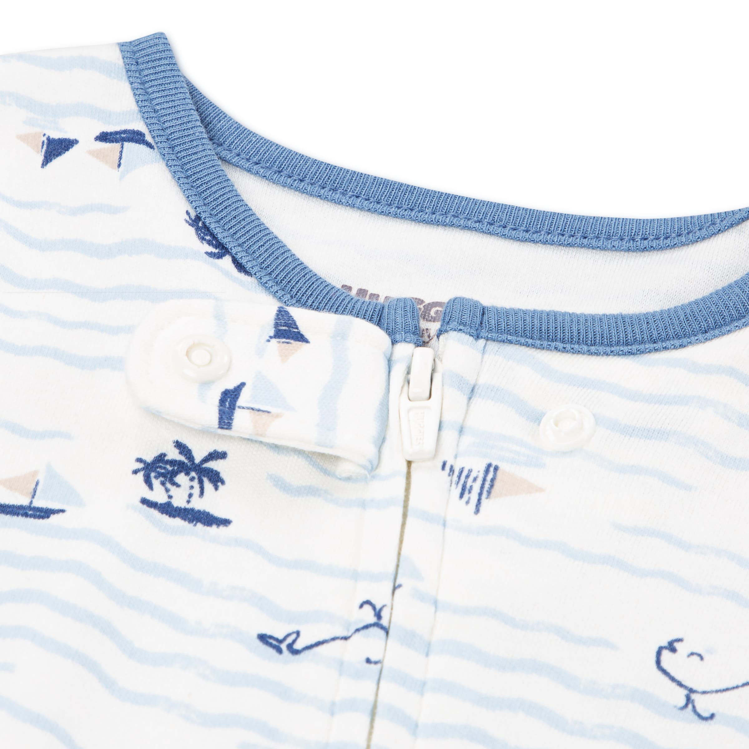 HUGGIES babywear Schlafoverall »HUGB FOOTED COVERALL« mit maritimem Alloverprint, Baumwolle