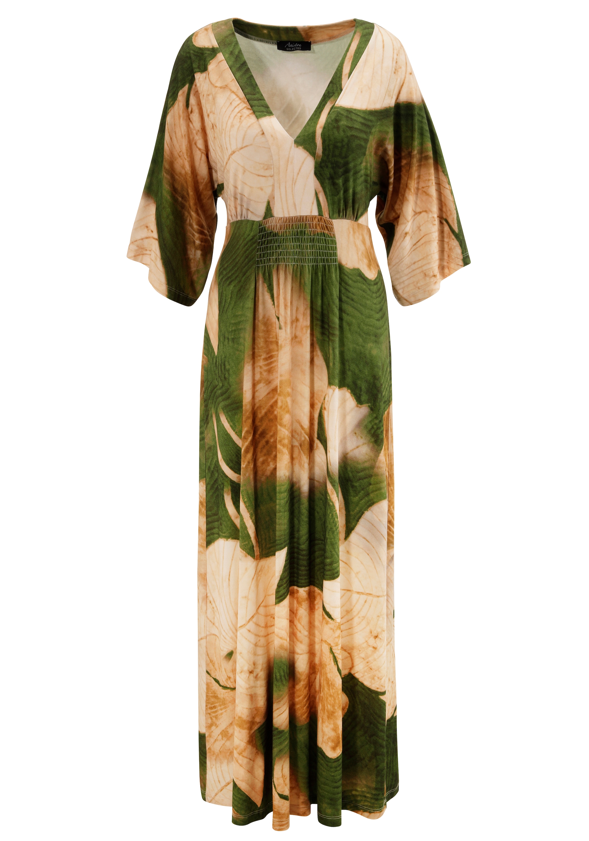 Aniston SELECTED Maxikleid, mit weiten, 3/4-langen Ärmeln