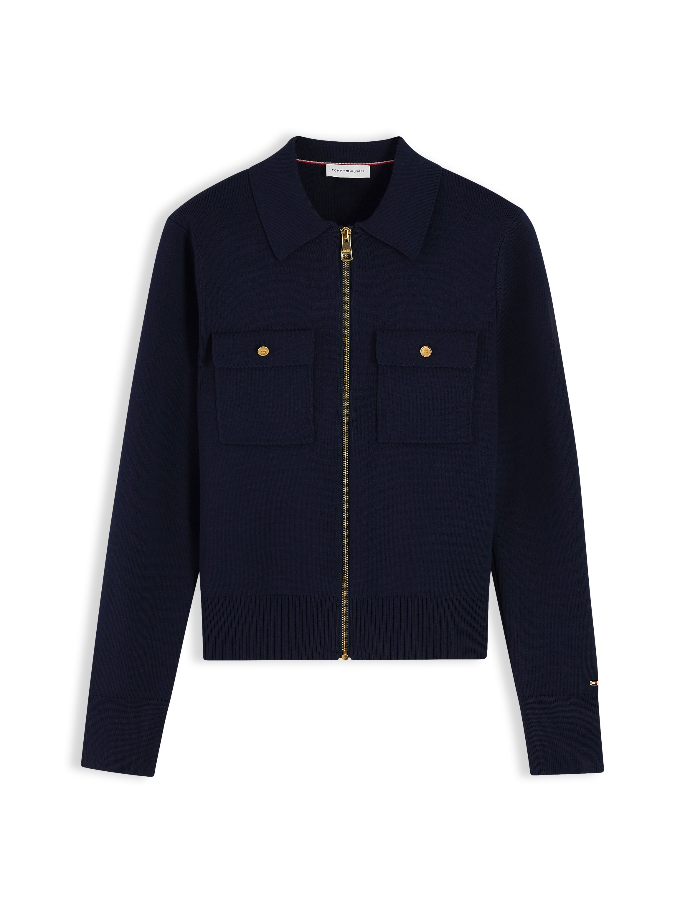 Tommy Hilfiger Strickjacke »COTTON FULL NEEDLE REG JACKET« Baumwollmischung