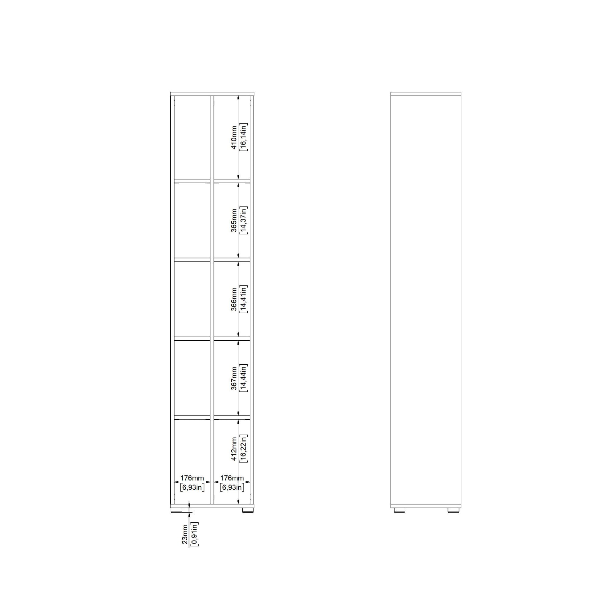 INOSIGN Regal »Sign Ablageregal, Aktenregal, Bücherregal, Standregal, Wandregal,«, schmal mit Trennwand und Einlegeböden, Höhe 200 cm